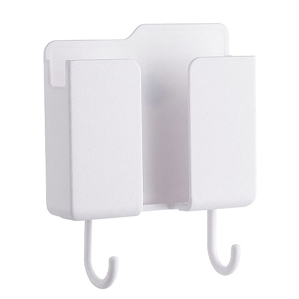 Wall Mounted Storage Organizer - Remote Control Holder & Phone Stand, Plastic Home Storage Box for Living Room, Bedroom, Office (Black) - Perfect for TV Stand Organization, Nightstand Storage, and Desk Accessories
