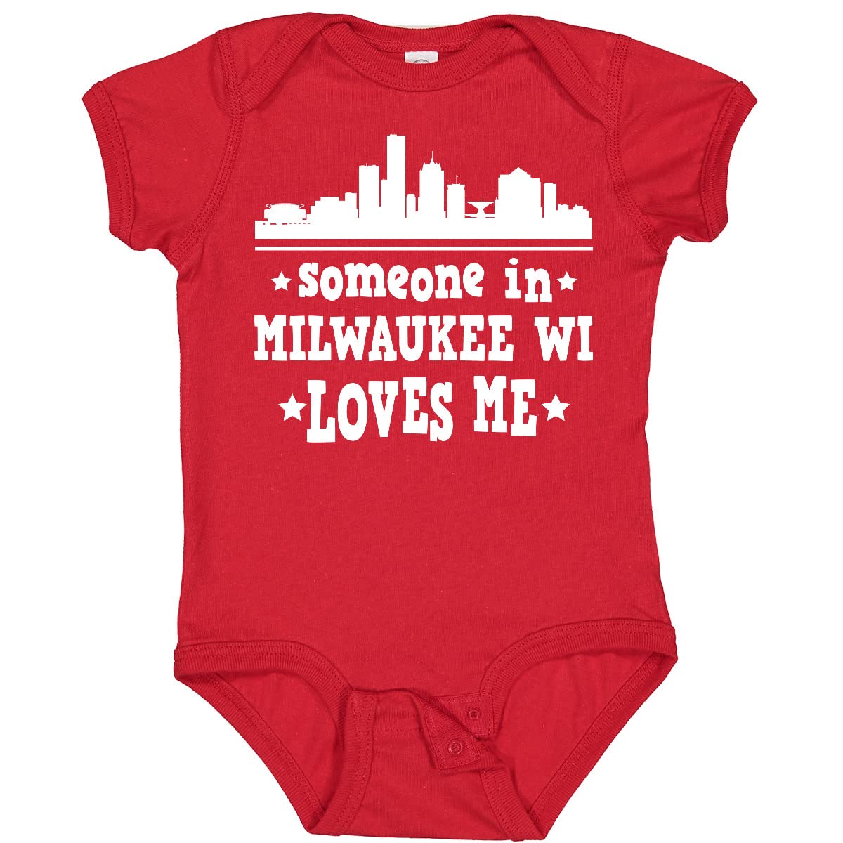 Inktastic Milwaukee Wisconsin Someone Loves Me Baby Bodysuit - Cute Wisconsin-Themed Onesie for Newborns & Infants - Perfect for Family Photos, Gifts & Everyday Wear