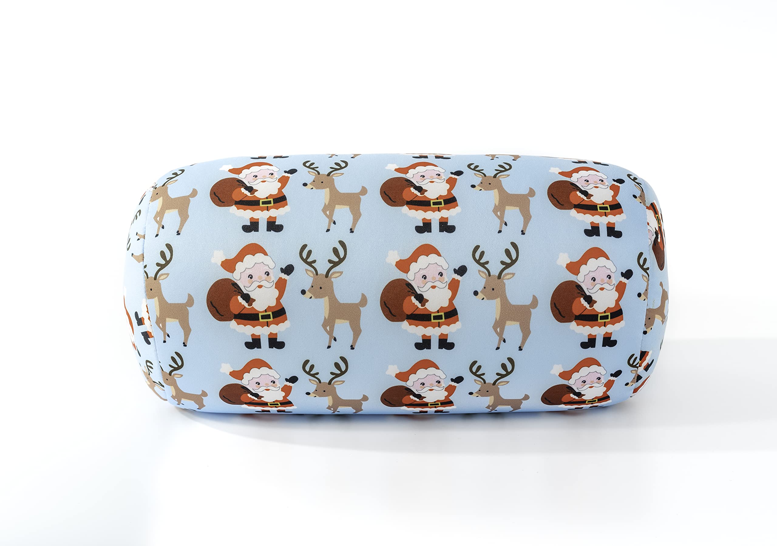 Microbead Squishy Roll Holiday Pillow - Winter Santa Christmas Themed Stress Relief Toy for Kids & Adults - Perfect for Home Decor, Office Relaxation, and Gift Giving