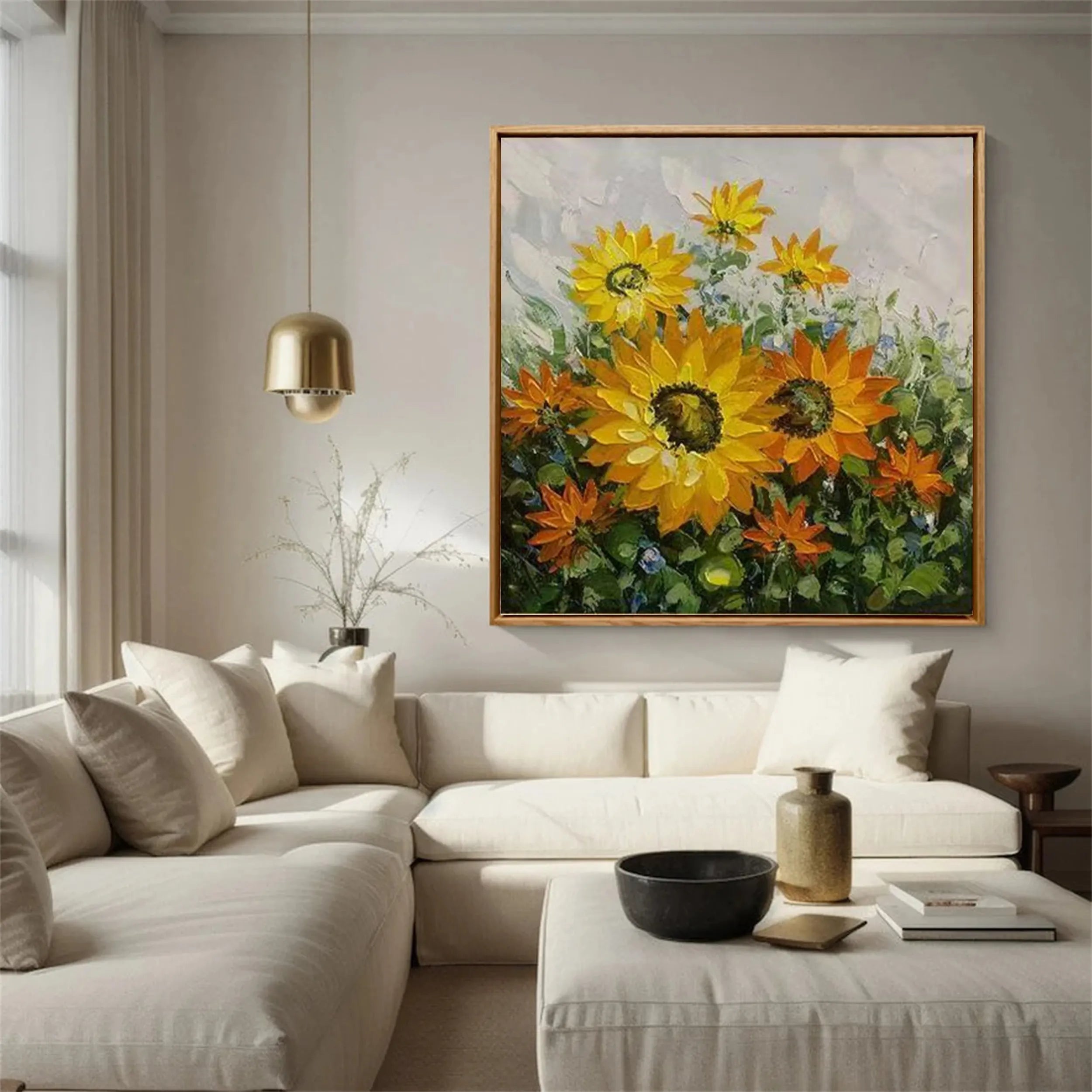 Beautiful Flower and Tree Painting #FT062 - Handmade Canvas Art for Home Decor, Living Room, Bedroom & Office Wall