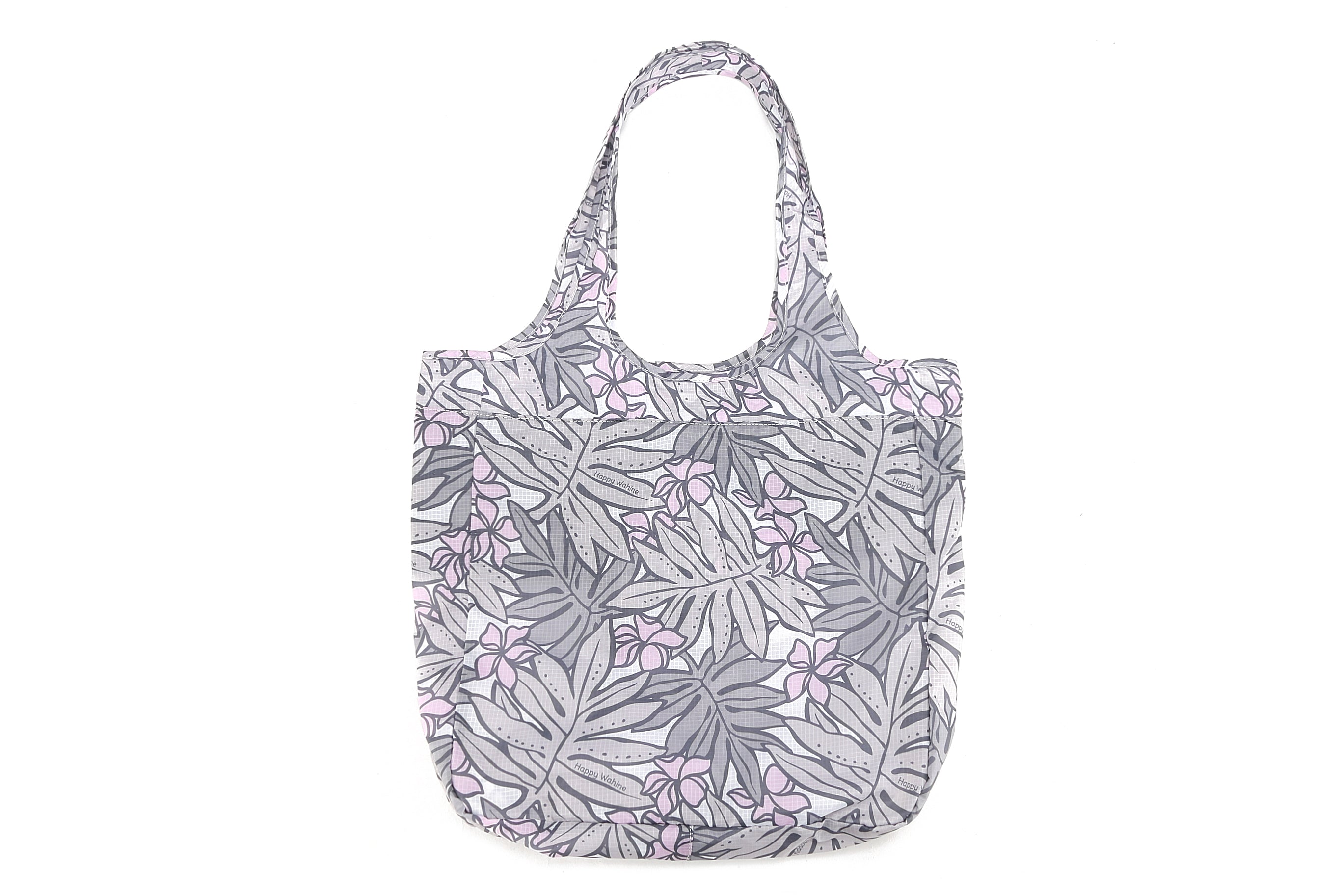 Foldable Reusable Shopping Bag - Jacqueline Lauae Grey - Eco-Friendly Grocery Tote for Shopping, Travel & Beach