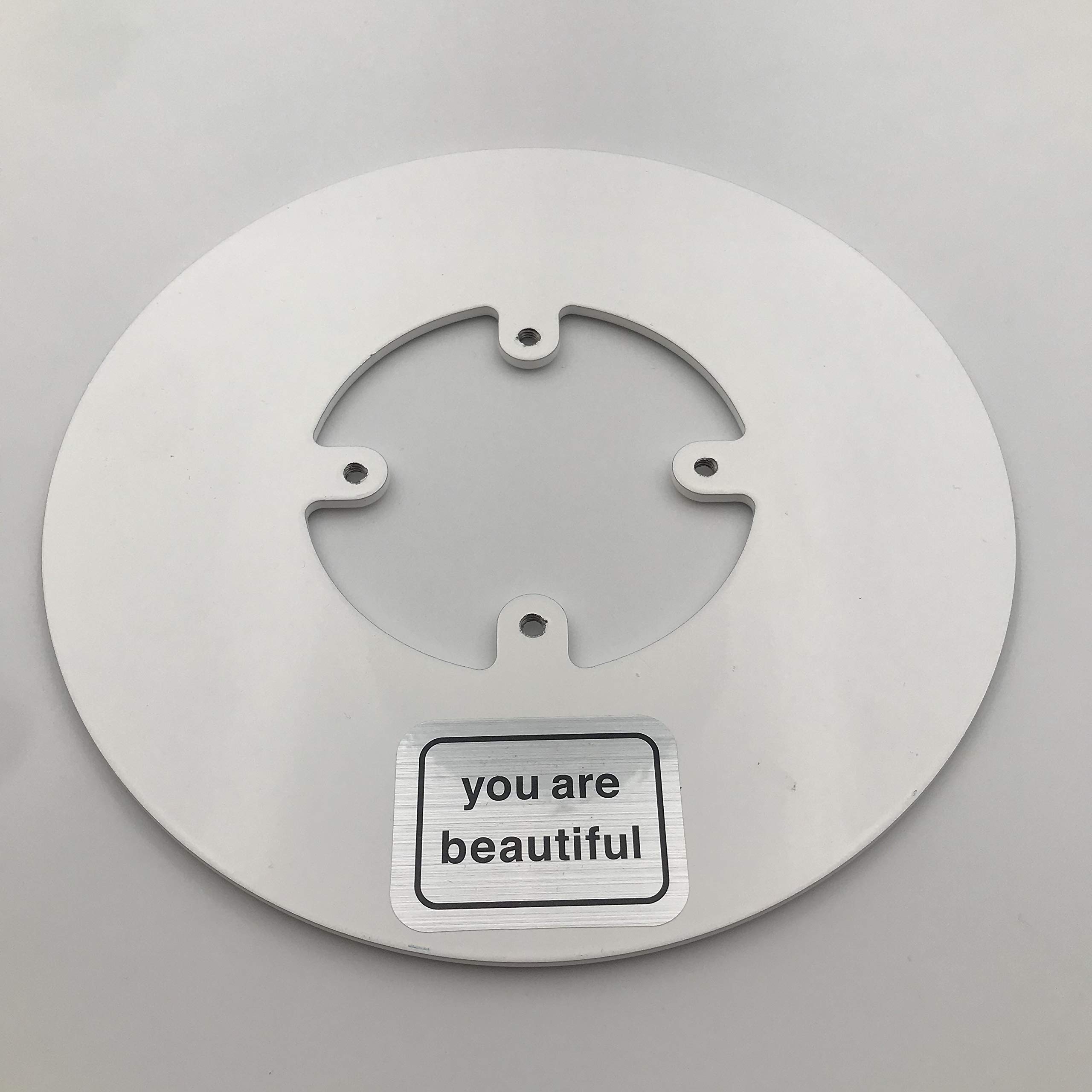 Freestanding Swivel & Tilt Pax A80 Terminal Stand with Round Base - Adjustable Height for Retail, Restaurant & Office Use - Durable Metal Construction with Decorative Stickers