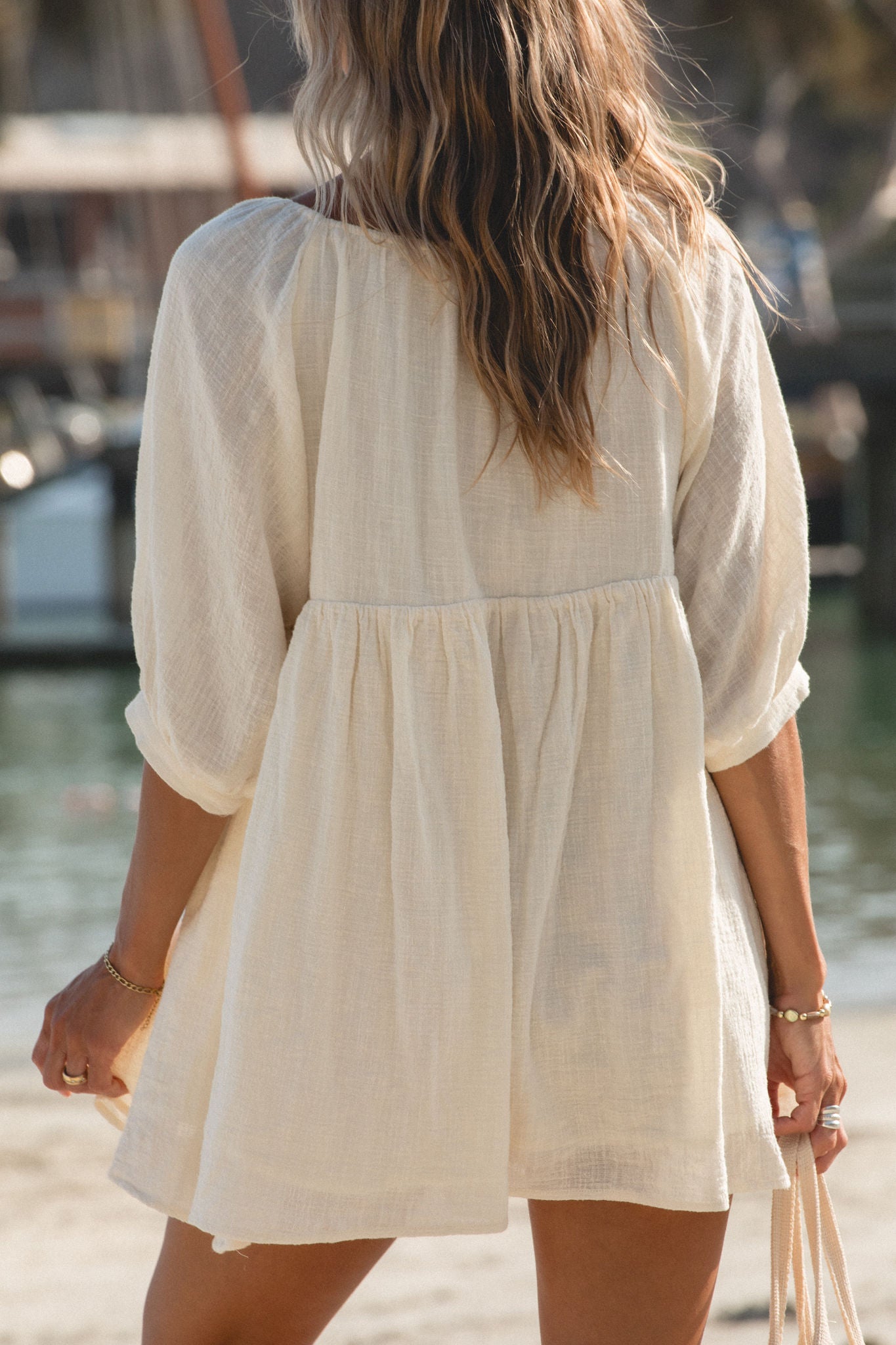 Day Dreaming Cotton Gauze Babydoll Dress - Soft & Breathable Summer Nightgown for Women | Perfect for Beach Cover-Up, Loungewear & Romantic Dates