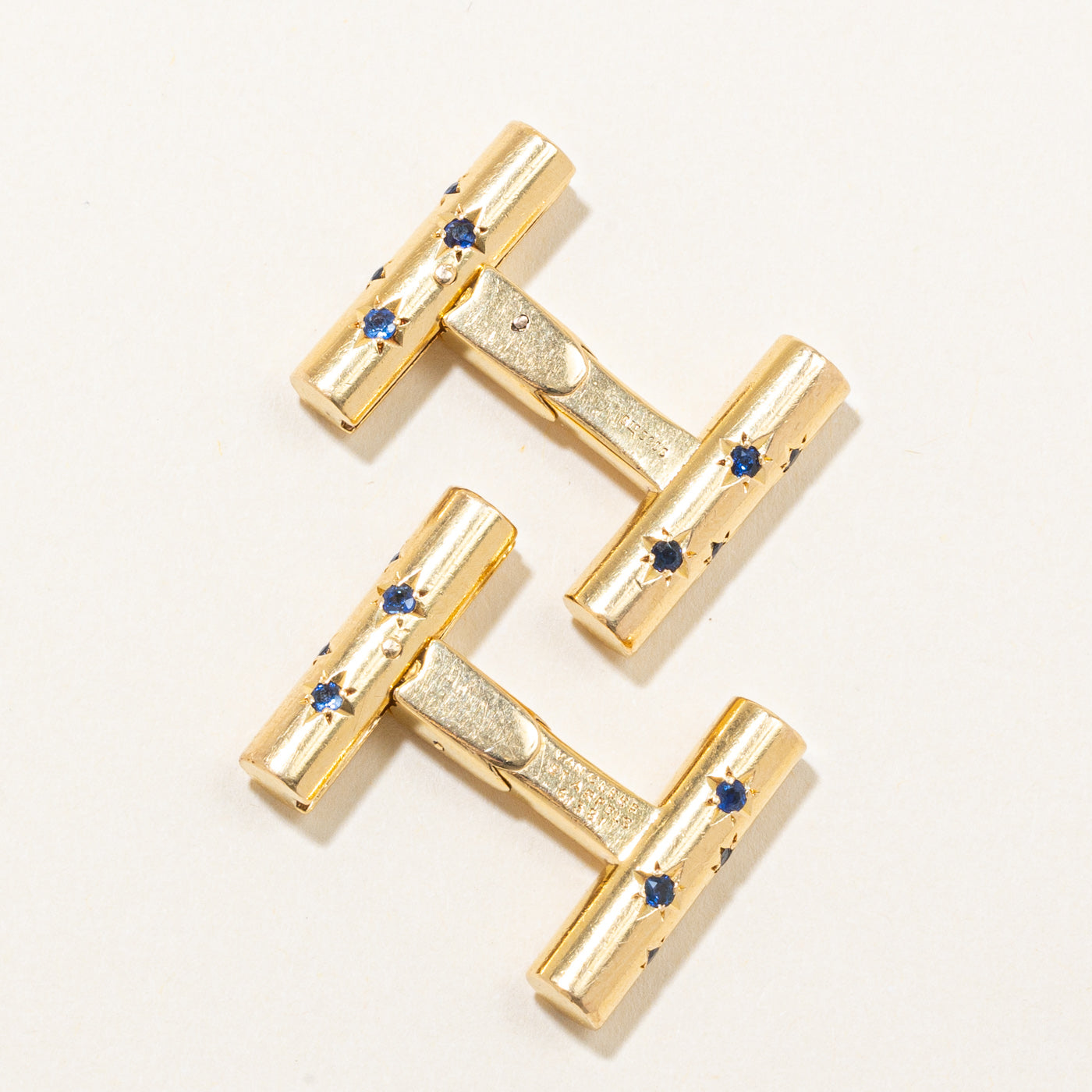 Vintage Van Cleef & Arpels Sapphire Cufflinks - 0.50ctw Genuine Blue Sapphire & Sterling Silver - Perfect for Weddings, Business Meetings & Formal Events