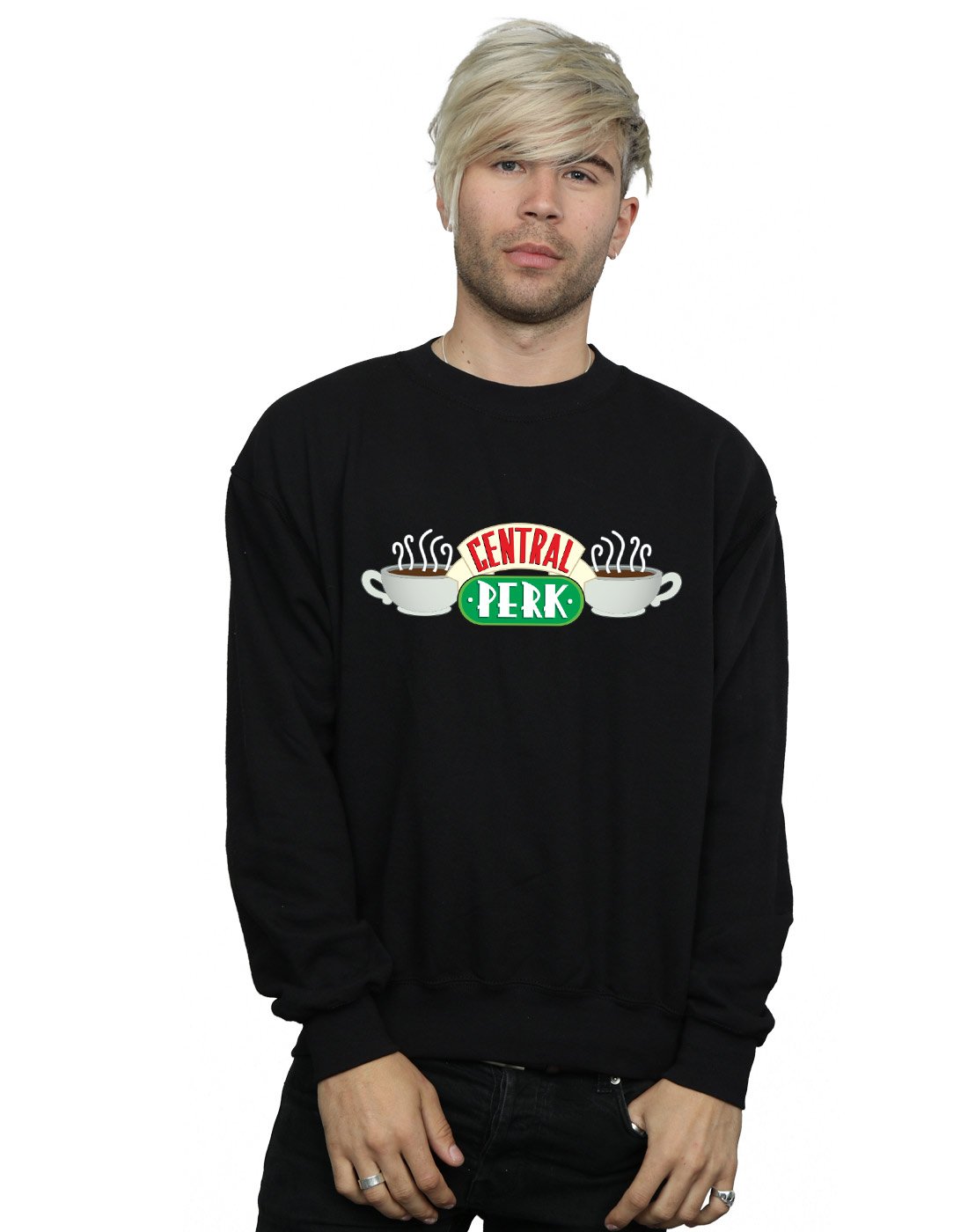 Friends TV Show Central Perk Sweatshirt for Men - Black XXXL Size | Comfortable Pullover Hoodie for Fans | Perfect for Casual Wear, TV Show Parties & Gifts