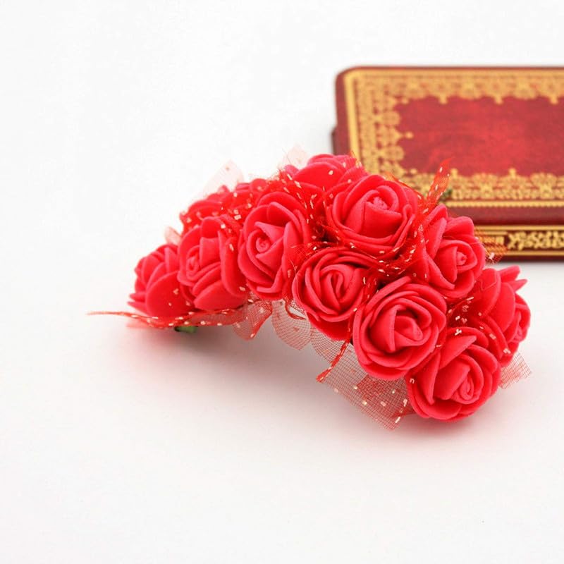 LYTIX 12pcs Flower Hair Pins for Girls - Kids Hair Accessories Gift for Parties & Weddings