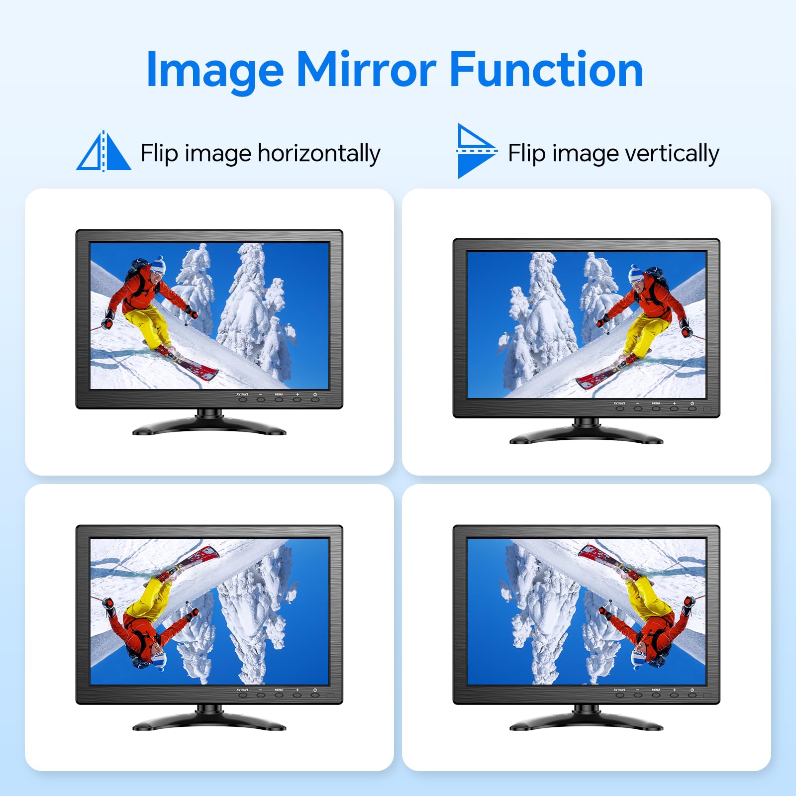 Eyoyo 10.1 Inch HD Security Monitor 1366x768 Resolution, Compact HDMI VGA AV BNC USB Input Screen with Built-in Speakers for PC, CCTV Camera, NVR, Home & Office Surveillance