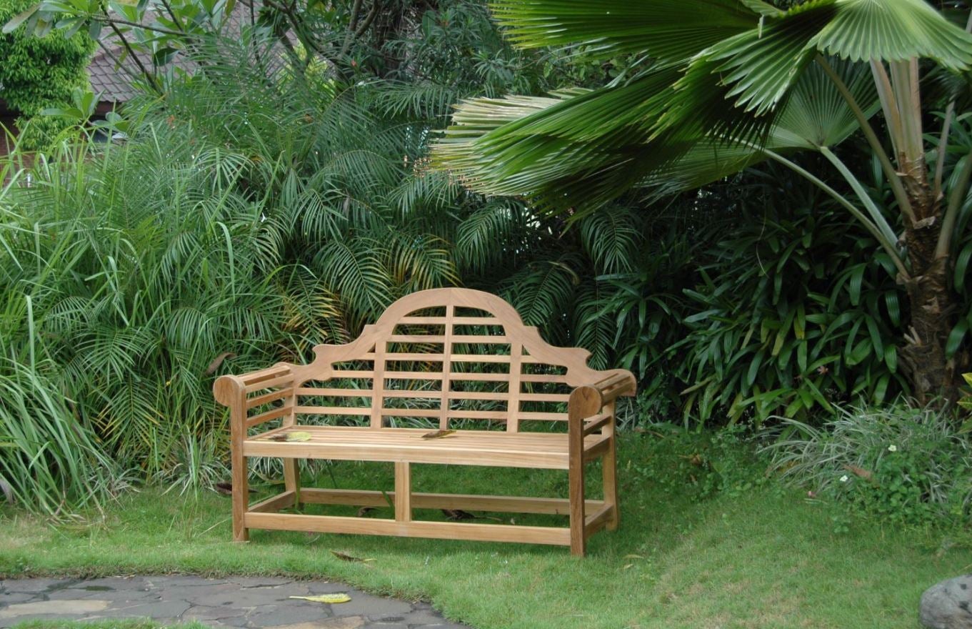 Anderson Teak Marlborough 2-Seater Outdoor Bench BH 195 - Durable Teak Wood Garden Bench for Patio, Deck, or Backyard Relaxation