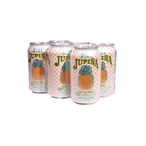 Diet Jupina Pineapple Soda 6 Pack - Refreshing Low-Calorie Pineapple Flavored Soda for Parties, BBQs & Healthy Lifestyle