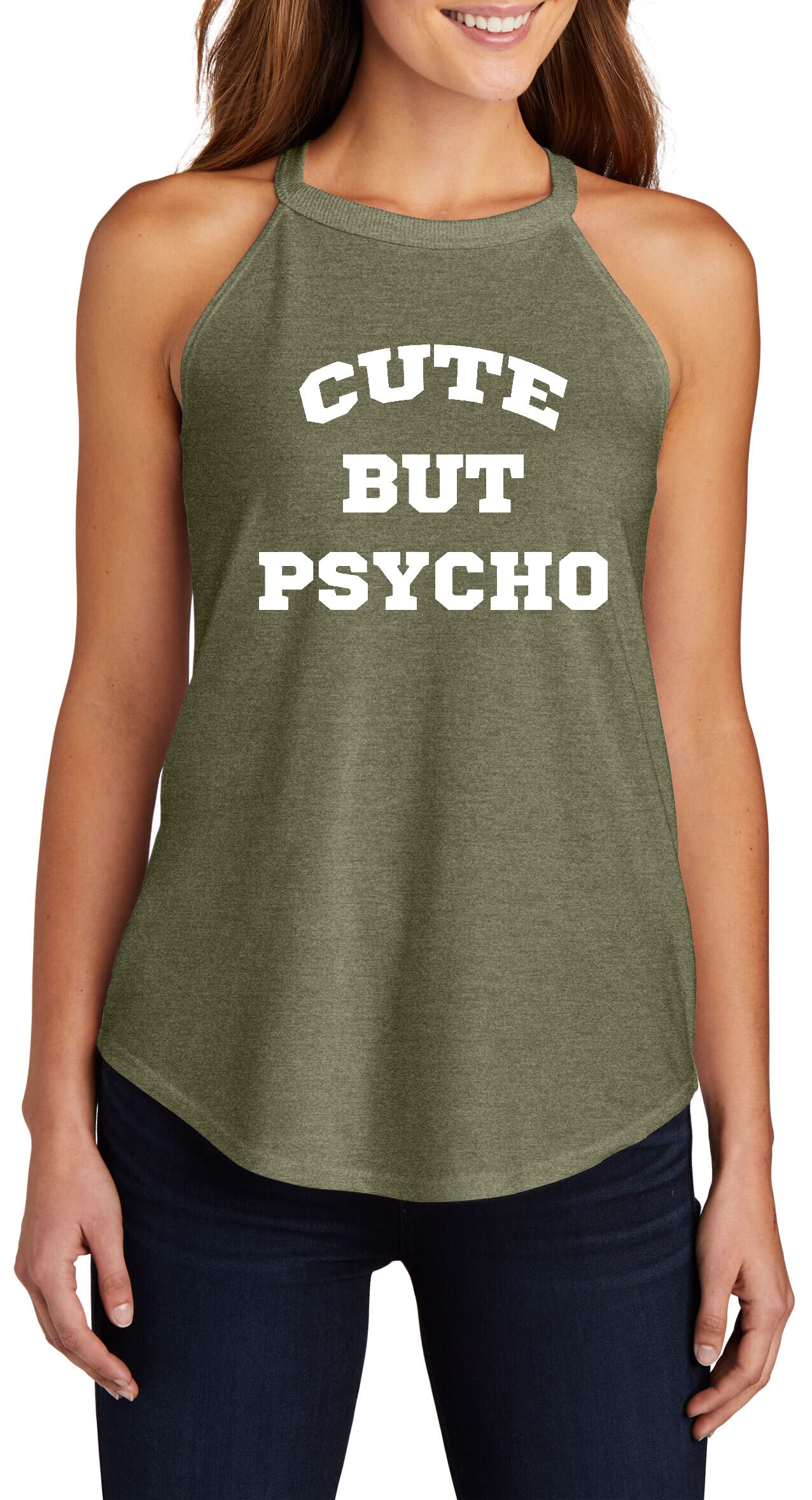 Funny Women's Cute But Psycho Graphic Tee - Valentine's Day Flirty Rocker T-Shirt for Casual Wear & Date Nights