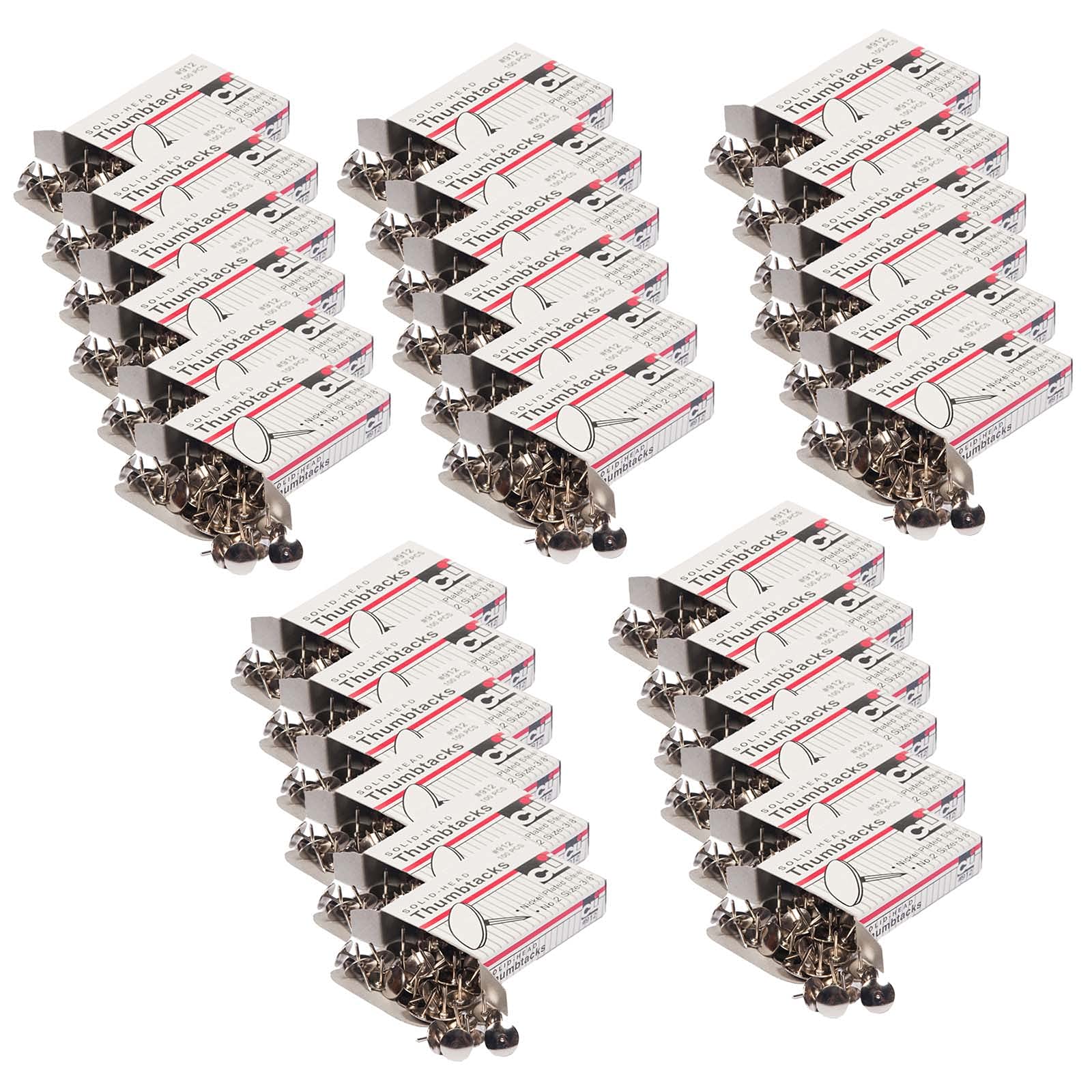Charles Leonard Thumb Tacks - 100 Count per Pack (30 Packs Total) - Premium Push Pins for Bulletin Boards, Office, Home & School Organization