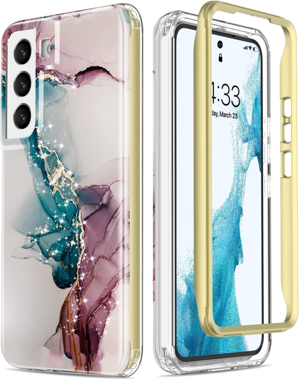 Turquoise Pink Marble