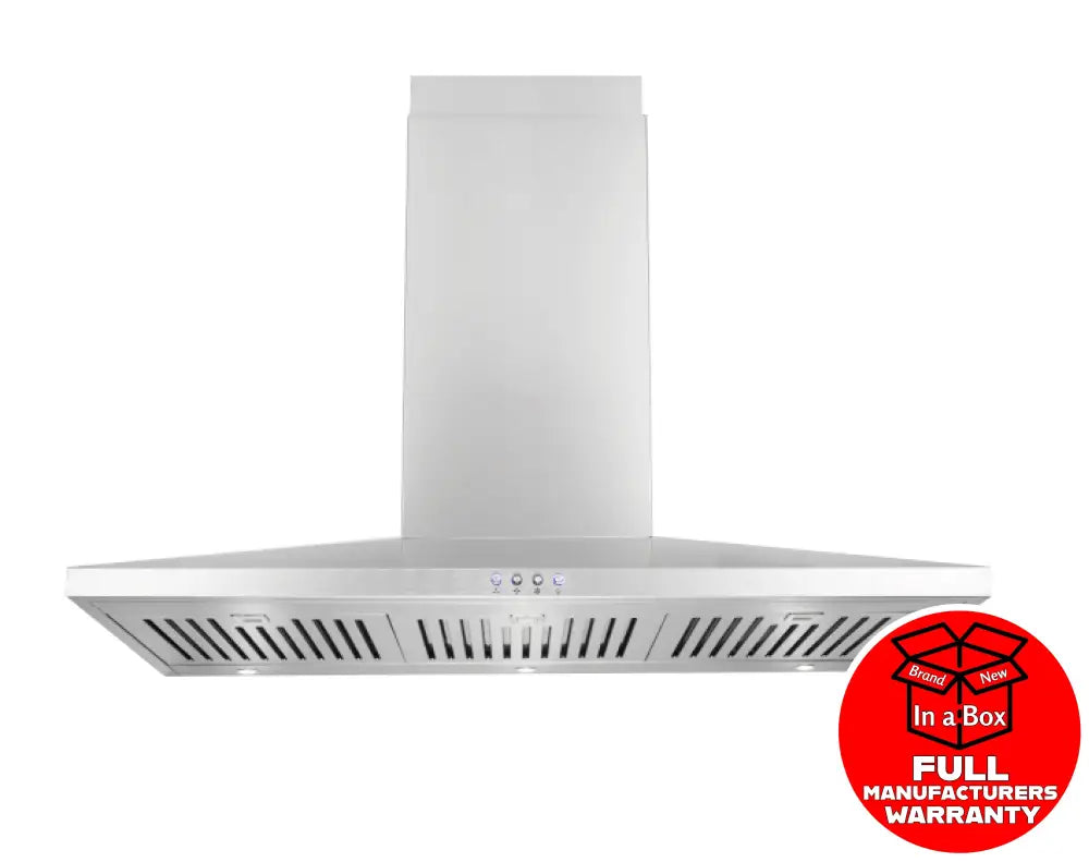 Glem GQA90SC 90cm Slim Stainless Steel Range Hood with Dual Fan Motor - Powerful Kitchen Ventilation for Smoke & Odor Removal - Perfect for Modern Home Cooking