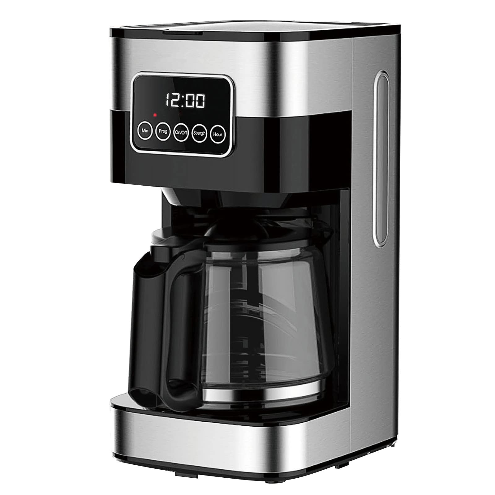 Programmable 10-Cup Drip Coffee Maker with Timer & Strength Control - Stainless Steel Coffee Machine with Glass Carafe, Reusable Filter & Scoop - Perfect for Home, Office & Morning Brewing