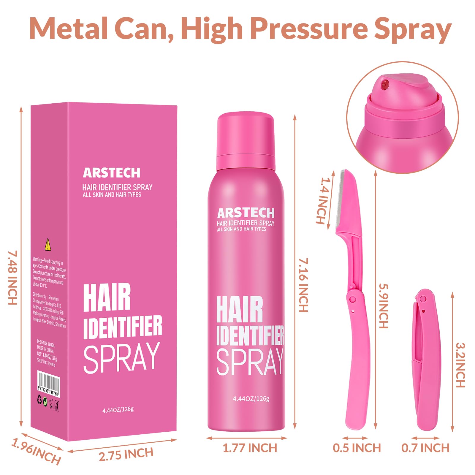 Best Dermaplaning Spray & Razor Kit for Women - Hair Identifier Spray for Face Shaving, Skin & Body Hair Removal with 4 Precision Razors - Perfect for Pre-Makeup Prep & At-Home Facial Care