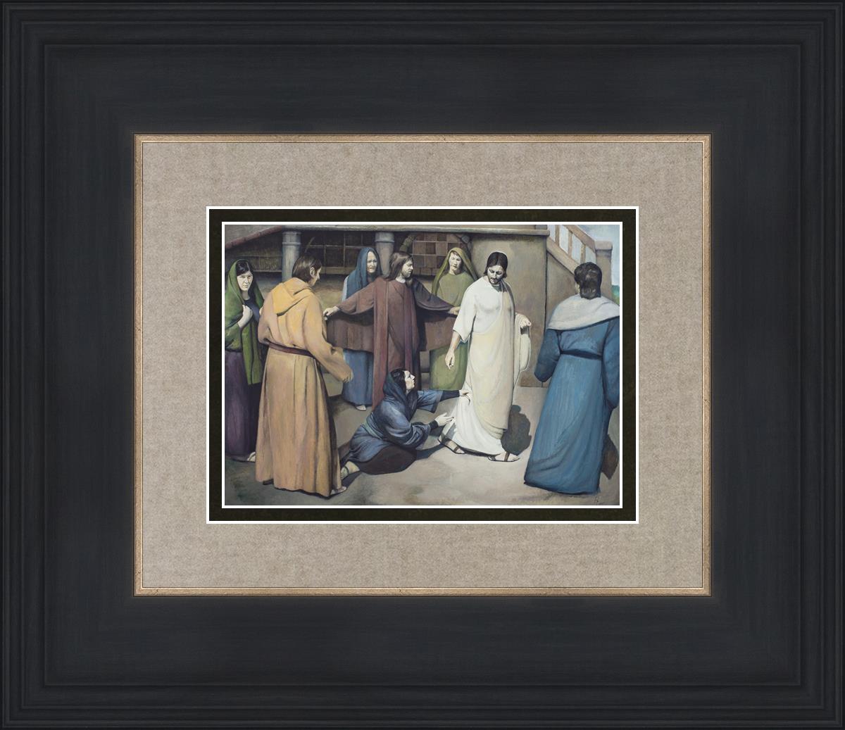 Jesus Healed the Woman Who Touched His Garment - Bible Story Scripture Christian Faith Wall Art for Home Church Decor
