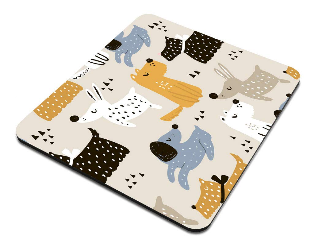 Hand Drawn Dogs Mouse Pad - Cute Dog Design Non-Slip Rubber Gaming Mousepad for Computer & Laptop - Perfect for Office, Gaming, and Home Workspace
