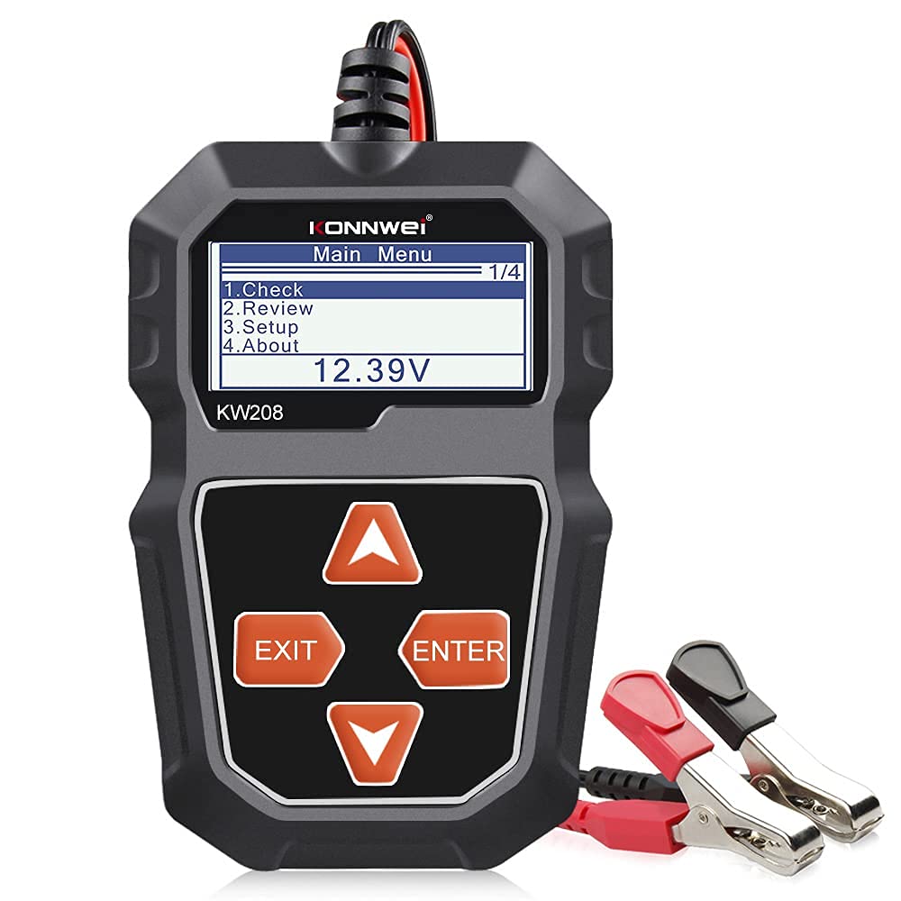 KW208 & KW710 6V 12V 24V Car Battery Tester - Digital Automotive Battery Analyzer for Cars, Trucks, Motorcycles - Perfect for Home Mechanics & Auto Shops