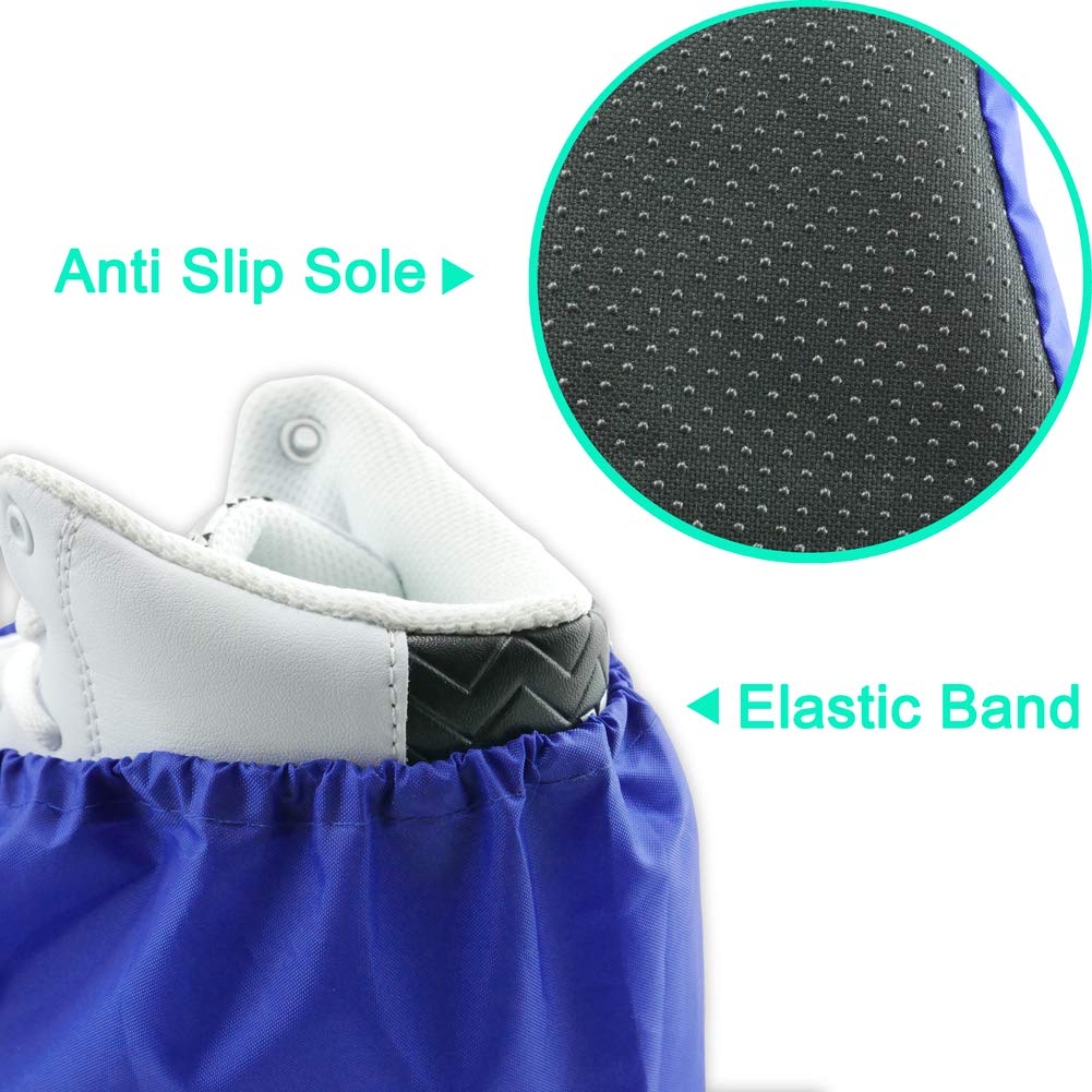 Waterproof Non-Slip Reusable Shoe Covers for Contractors - Washable Boot Protectors for Real Estate, Construction & Home Use - Keep Floors & Carpets Clean - 5 Pairs (XL, Blue) - Perfect for Indoor Work, Home Renovations & Property Showings
