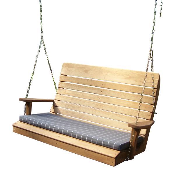 Pressure Treated Pine Highback Porch Swing - Outdoor Patio Furniture for Garden, Backyard, Deck Relaxation | Weather-Resistant & Durable Comfort Seating