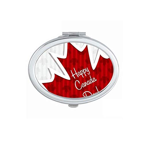 DIYthinker Happy Canada Day & 4th of July Maple Leaf Texture Mirror - Portable Folding Double-Sided Makeup Mirror with Glasses Holder - Perfect for Travel, Home Vanity & Holiday Decor