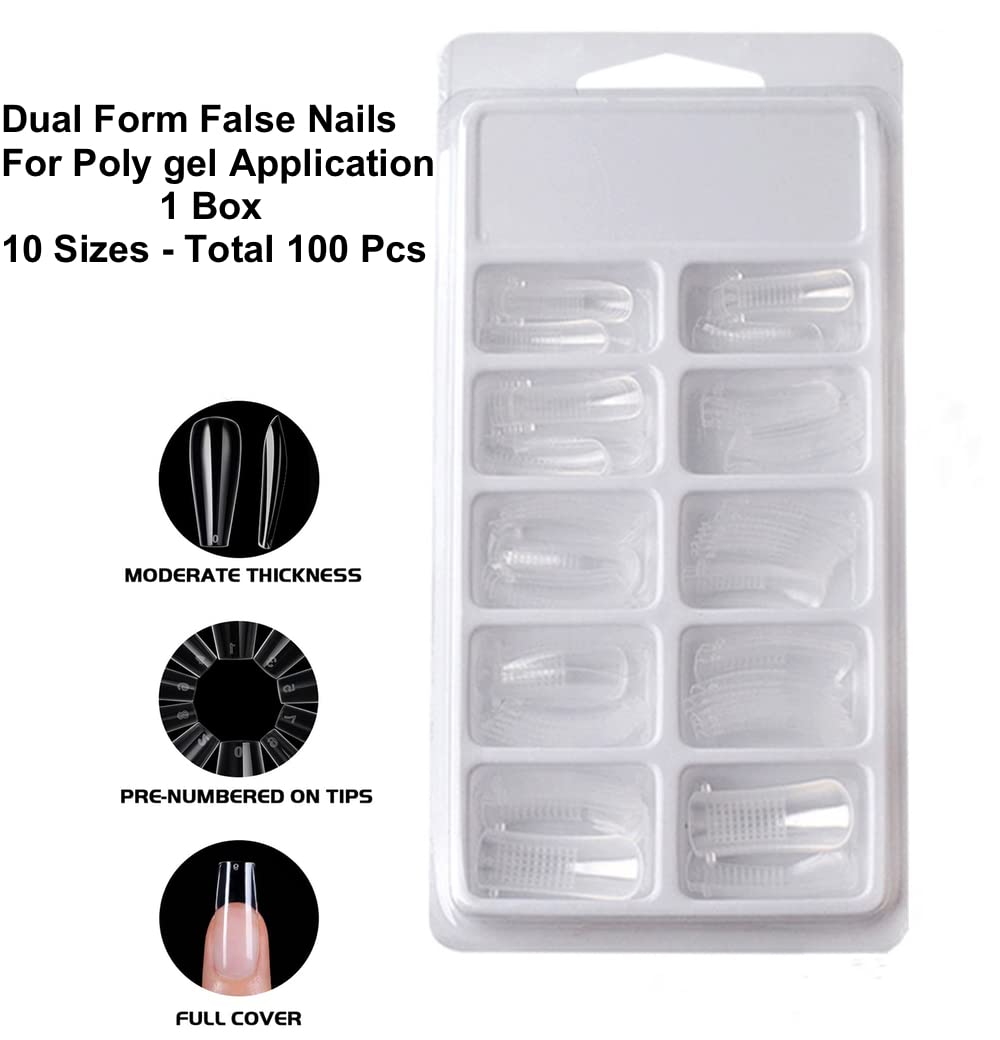 24x7 eMall Poly Gel Nail Kit with Spatula, Buffer & 100Pcs Fake Nails - Acrylic Gel Extension Set for Salon-Quality Manicures at Home | Perfect for DIY Nail Art, Special Occasions & Professional Use