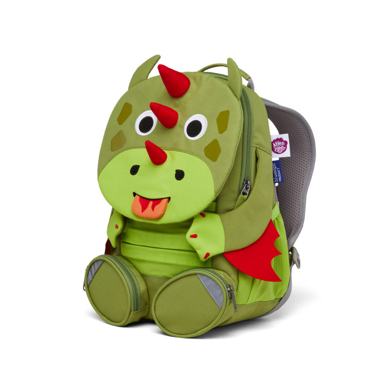 Affenzahn Large Friend Dragon - Cute & Durable Kids Backpack for School, Travel & Daycare | Waterproof & Lightweight Toddler Backpack for Boys & Girls