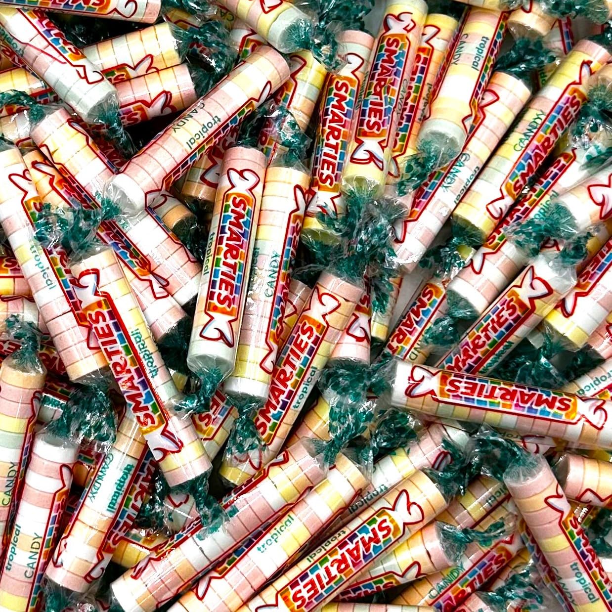 Smarties Tropical Flavor Candy Rolls - 1 Pound Bulk Bag of Individually Wrapped Classic Candies - Perfect for Movie Theaters, Birthday Parties & Halloween Treats