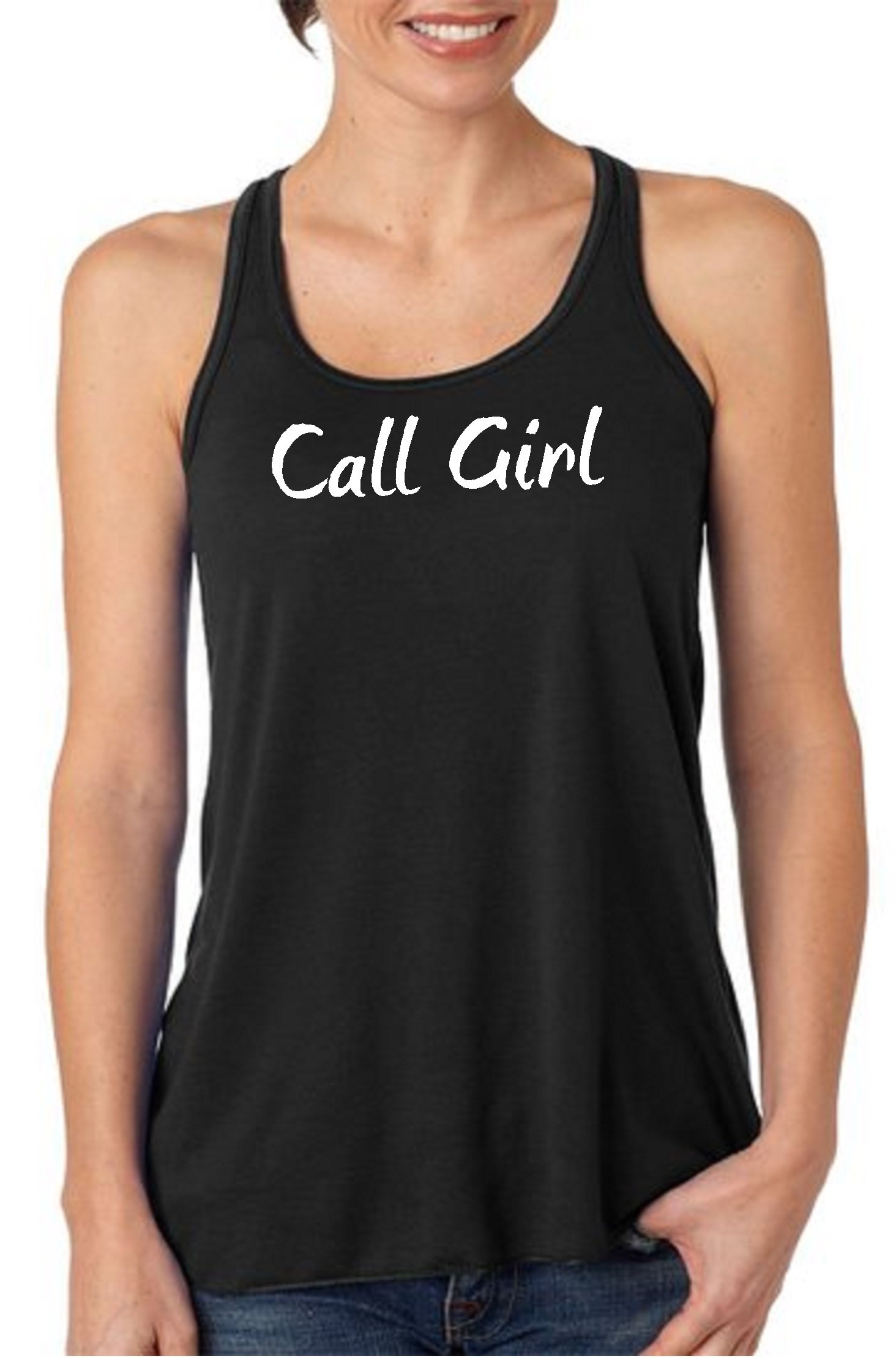 STUFF WITH ATTITUDE Women's Black Flowy Tank Top - Sexy Sleeveless Casual Shirt for Ladies | Perfect for Summer Outfits, Beach Wear & Night Out