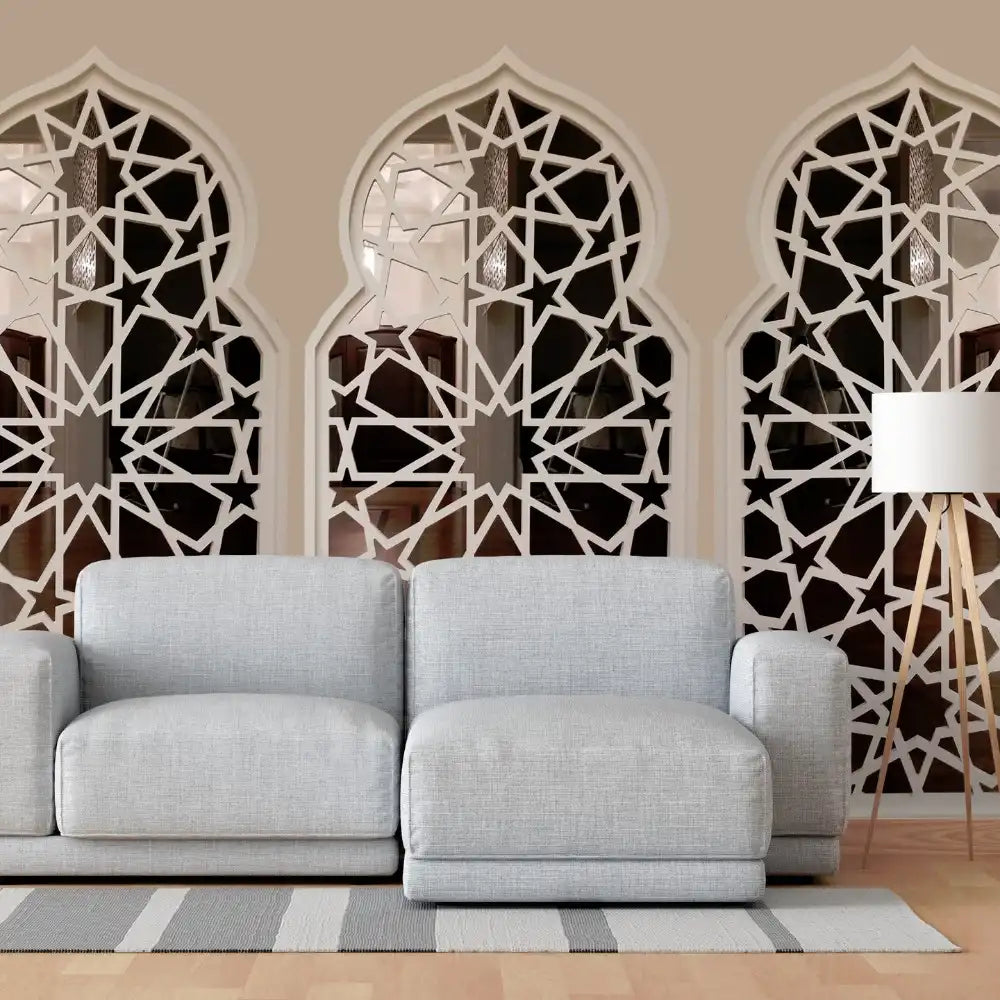 Handcrafted Moroccan Arch Panel Room Divider - Customizable Privacy Screen for Living Room, Bedroom & Office Decor