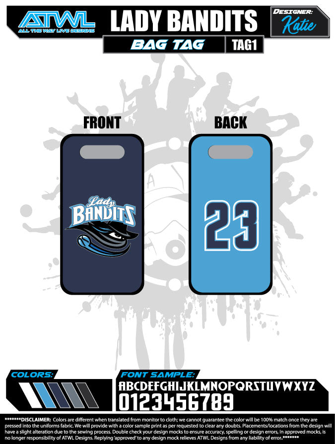 Lady Bandits Bag Tag & Towel Accessories - Stylish & Functional for Travel, Gym, and Everyday Use
