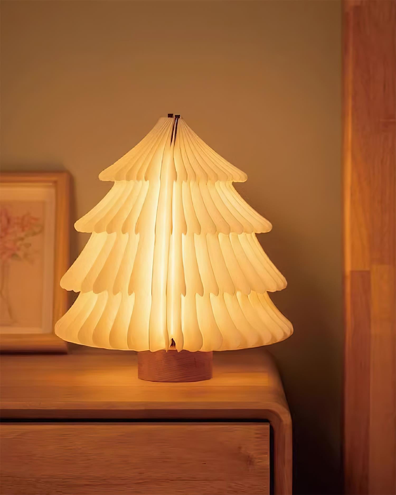 Foldable Christmas Tree Table Lamp - Decorative Holiday LED Light for Home, Office & Party Decor