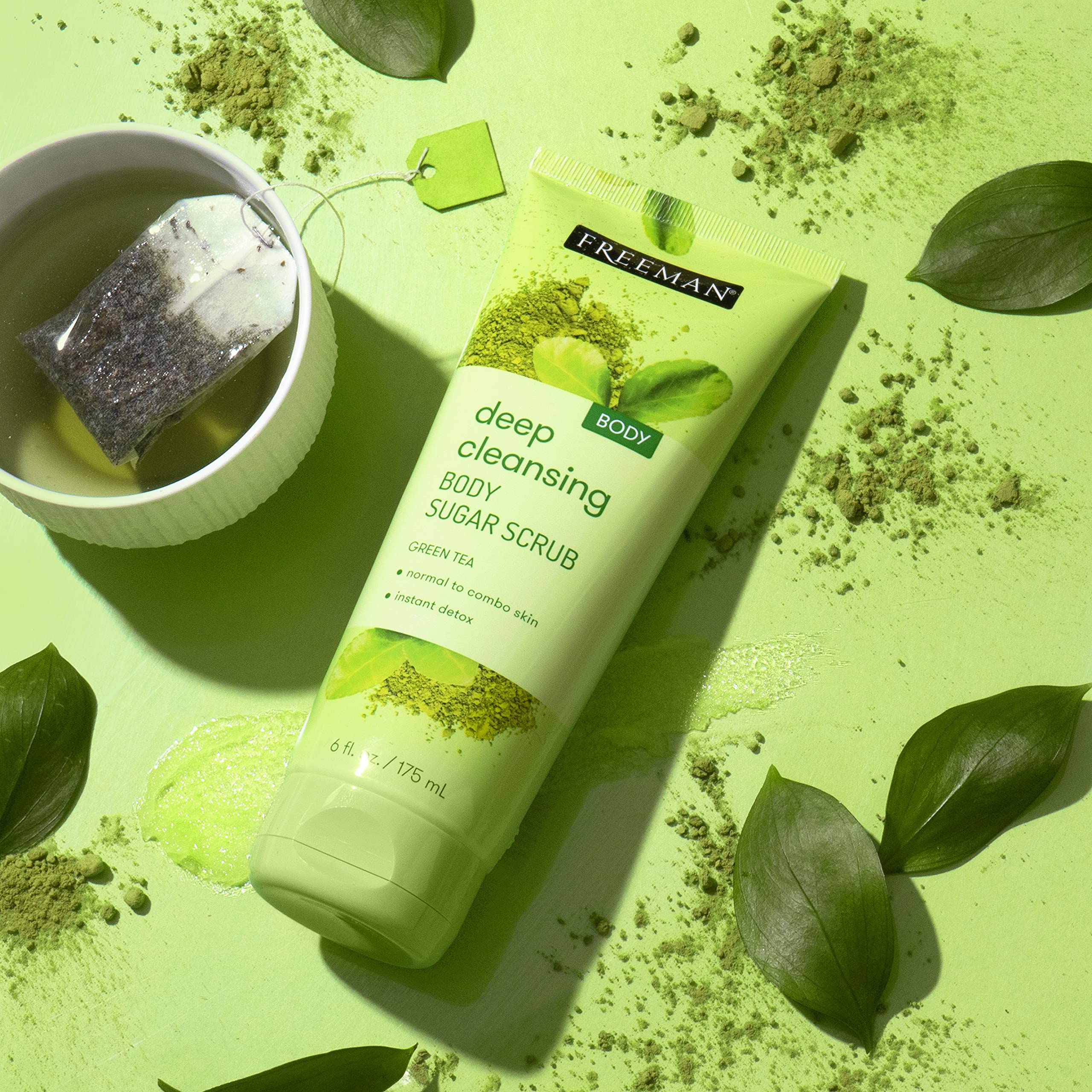 Freeman Sugar Body Scrub Set - Strawberry Milk, Green Tea & Coffee Exfoliating Scrubs | Hydrating & Deep-Cleansing Skincare | Removes Dirt, Oil & Impurities | Prepares Skin for Self-Tanning | 3-Pack | Perfect for Spa Day, Pre-Tan Routine & At-Home Skincare