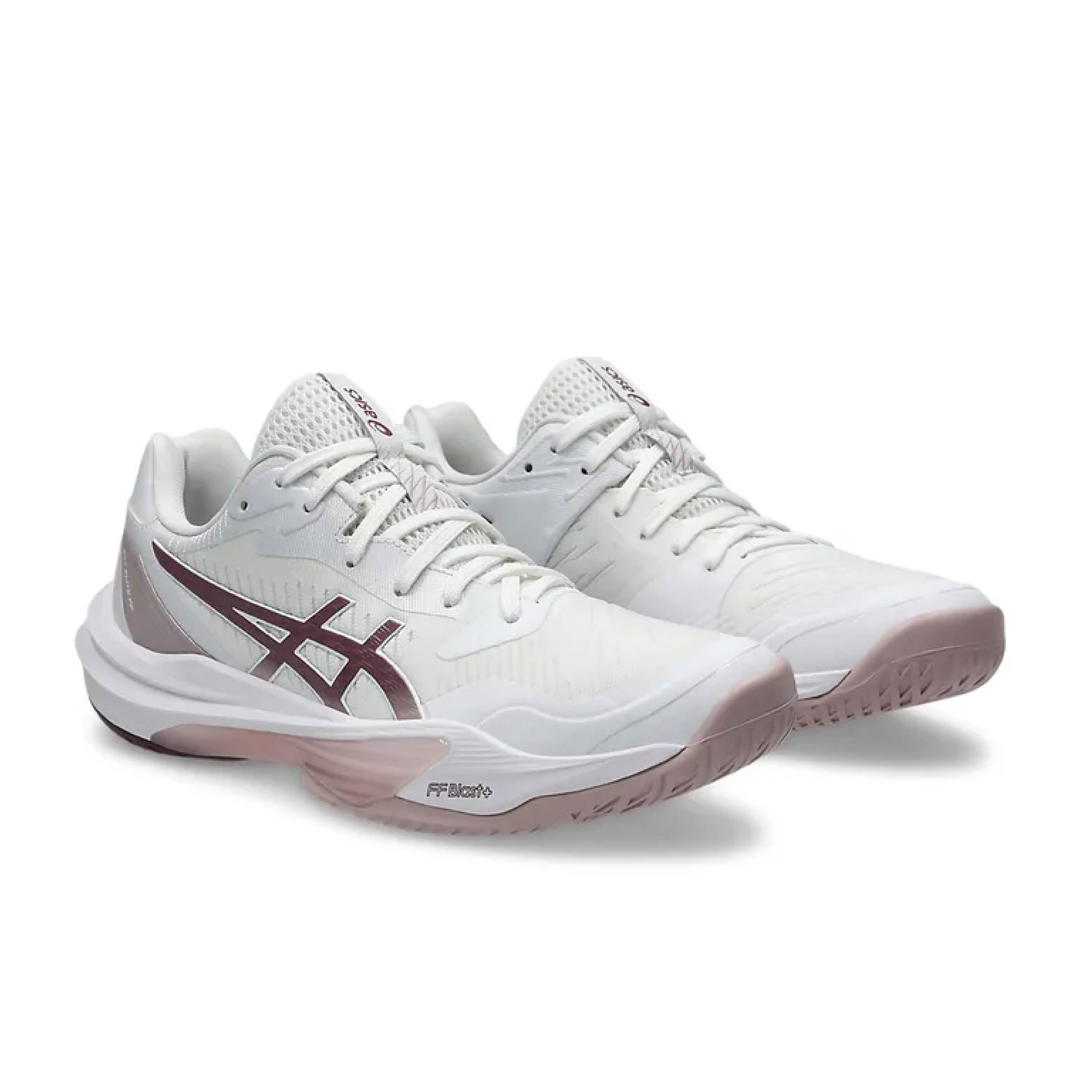 ASICS Sky Elite FF Lo 2 Women's Volleyball Shoes - White/Watershed Rose - Lightweight Indoor Court Shoes for Women with Enhanced Cushioning & Stability - Perfect for Volleyball, Badminton & Indoor Sports Training