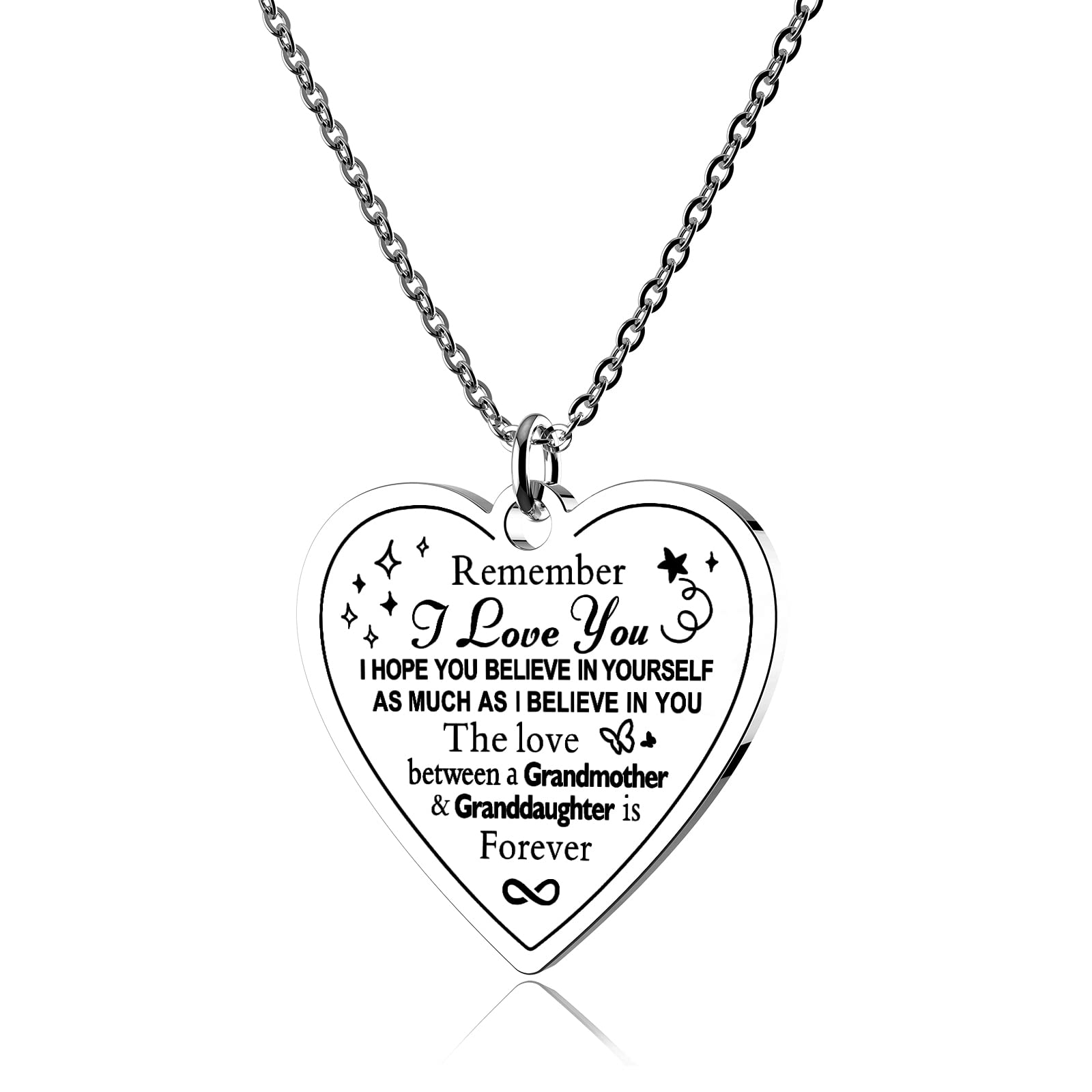 Jewelady To My Daughter Necklace from Mom & Dad - Heart Pendant Charm Inspirational Gift for Women & Teen Girls | Christmas, Birthday, Graduation Present | Family & Friendship Keepsake | Perfect for Mother-Daughter Bonding & Special Occasions