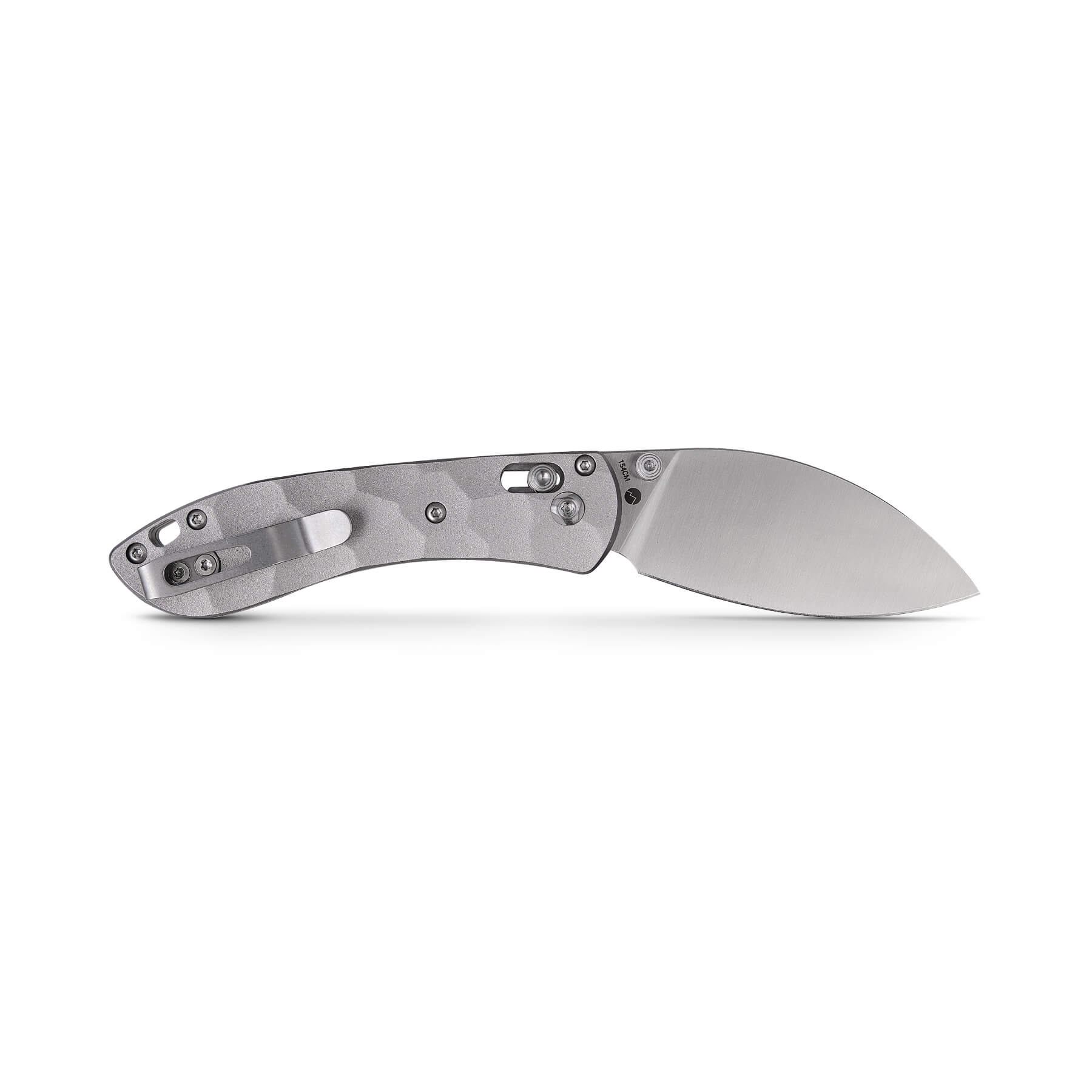 WMK Exclusive Vosteed Mini Nightshade Gray Pocket Knife - Sculpted Aluminum Handle, Satin 154CM Steel Blade A0213 | EDC, Camping, Hiking & Outdoor Survival Gear
