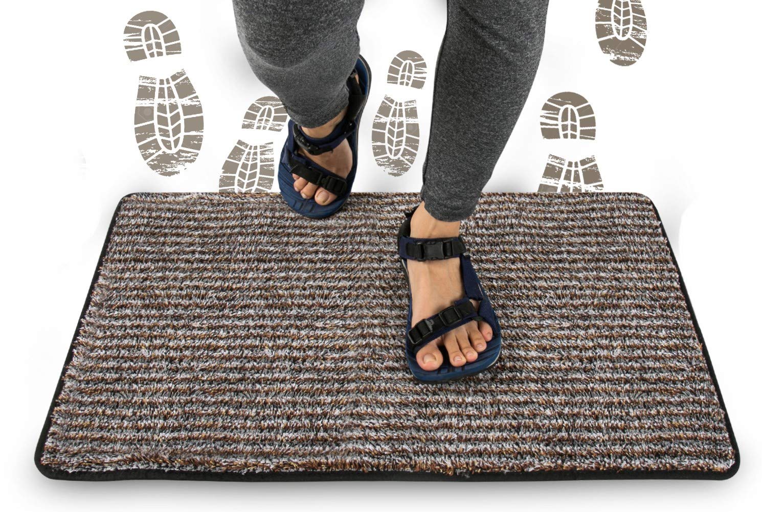 Super Absorbent Indoor Doormat 24x36 Inch - Non-Slip Cotton Entrance Rug for Front Door, Dirt Trapper & Shoe Scraper - Machine Washable Floor Mat for Home, Office & Mudroom - Perfect for High Traffic Areas & Pet Owners