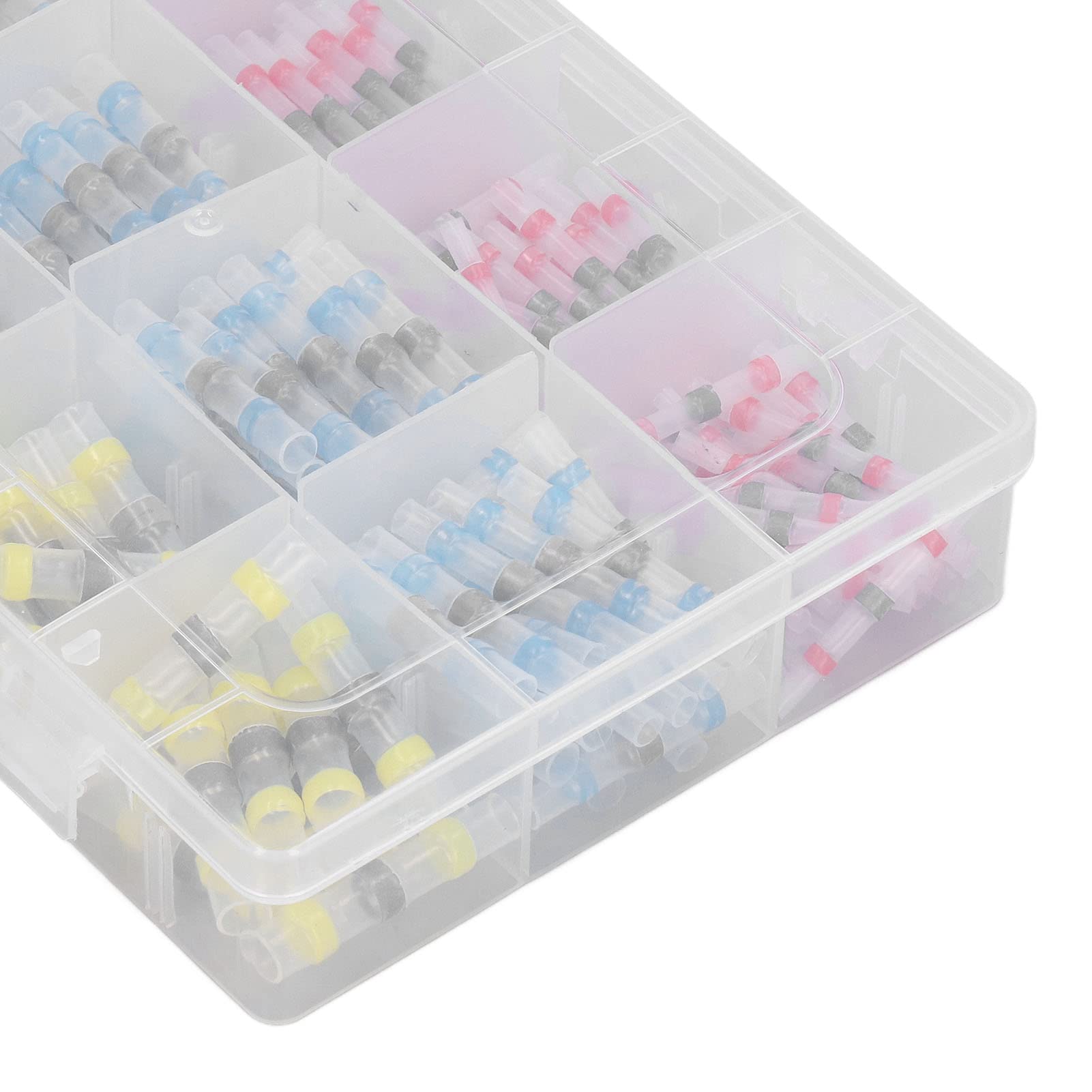 270Pcs Heat Shrink Solder Seal Wire Connectors - 2:1 Shrink Ratio, Insulated Butt Terminals for Electrical Repairs & Automotive Wiring