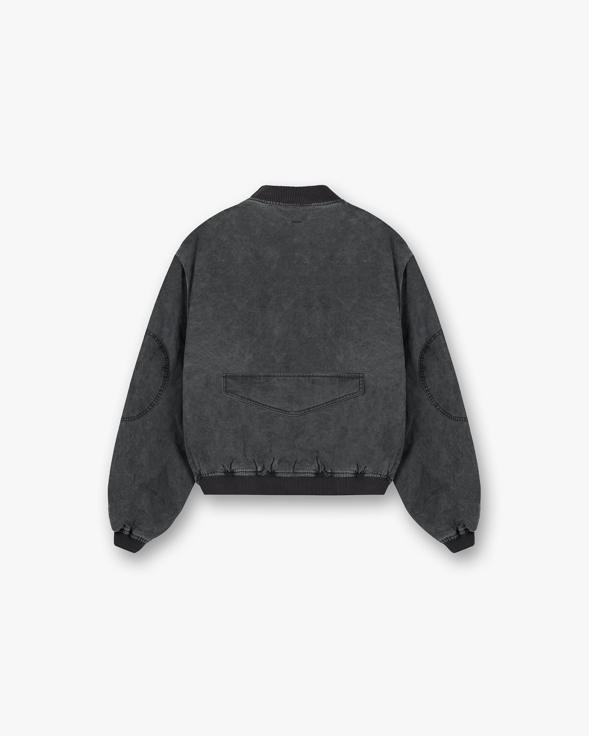 Stylish Inset Sleeve Bomber Jacket in Stained Black - Perfect for Casual Outings & Nightlife