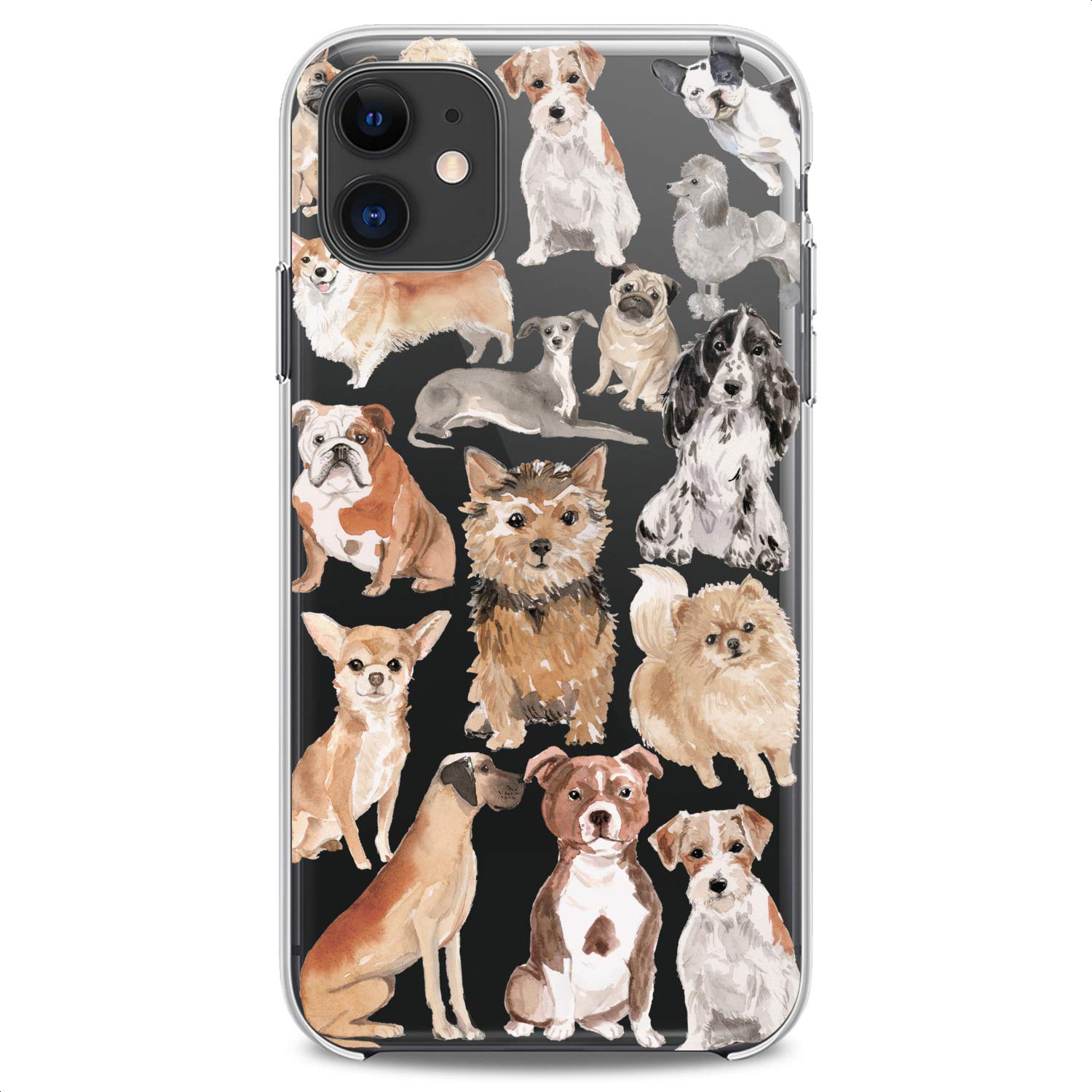 Premium TPU Phone Case for iPhone 16/15/14/13/12/11 Pro Max/Plus/Mini/XS/XR/X/8+/7/6/5/SE - Cute Corgi & Pomeranian Puppy Design - Flexible Slim Clear Silicone Cover for Women & Teens - Perfect for Daily Use, School, Work & Outdoor Activities