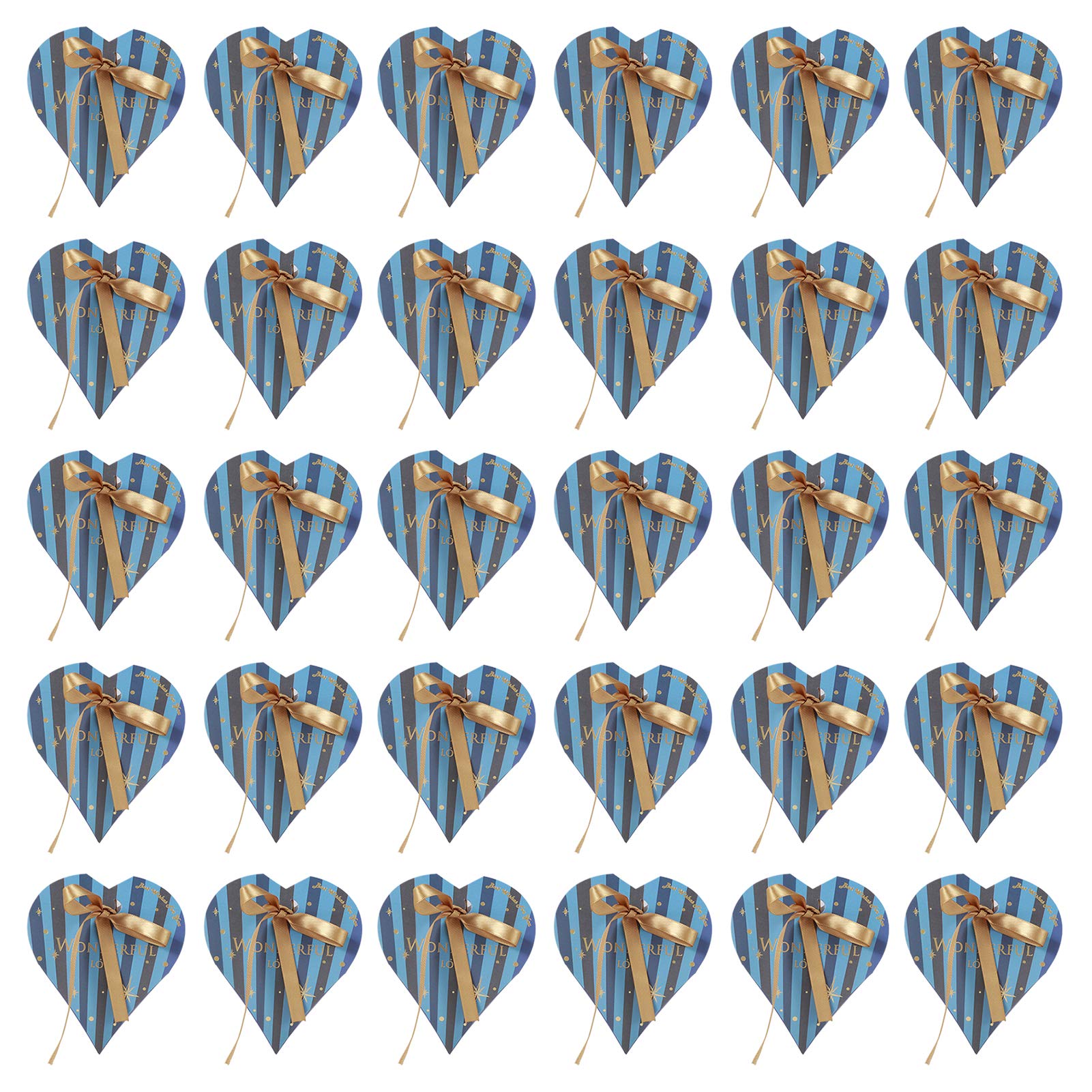 Premium Yosoo Heart-Shaped Paper Candy Box - 30Pcs Elegant Wedding, Baby Shower & Birthday Party Gift Bags - Blue Cute Heart Candy Box for Party Decorations & Sweet Treats - Perfect for Valentine's Day, Anniversary & Special Occasions