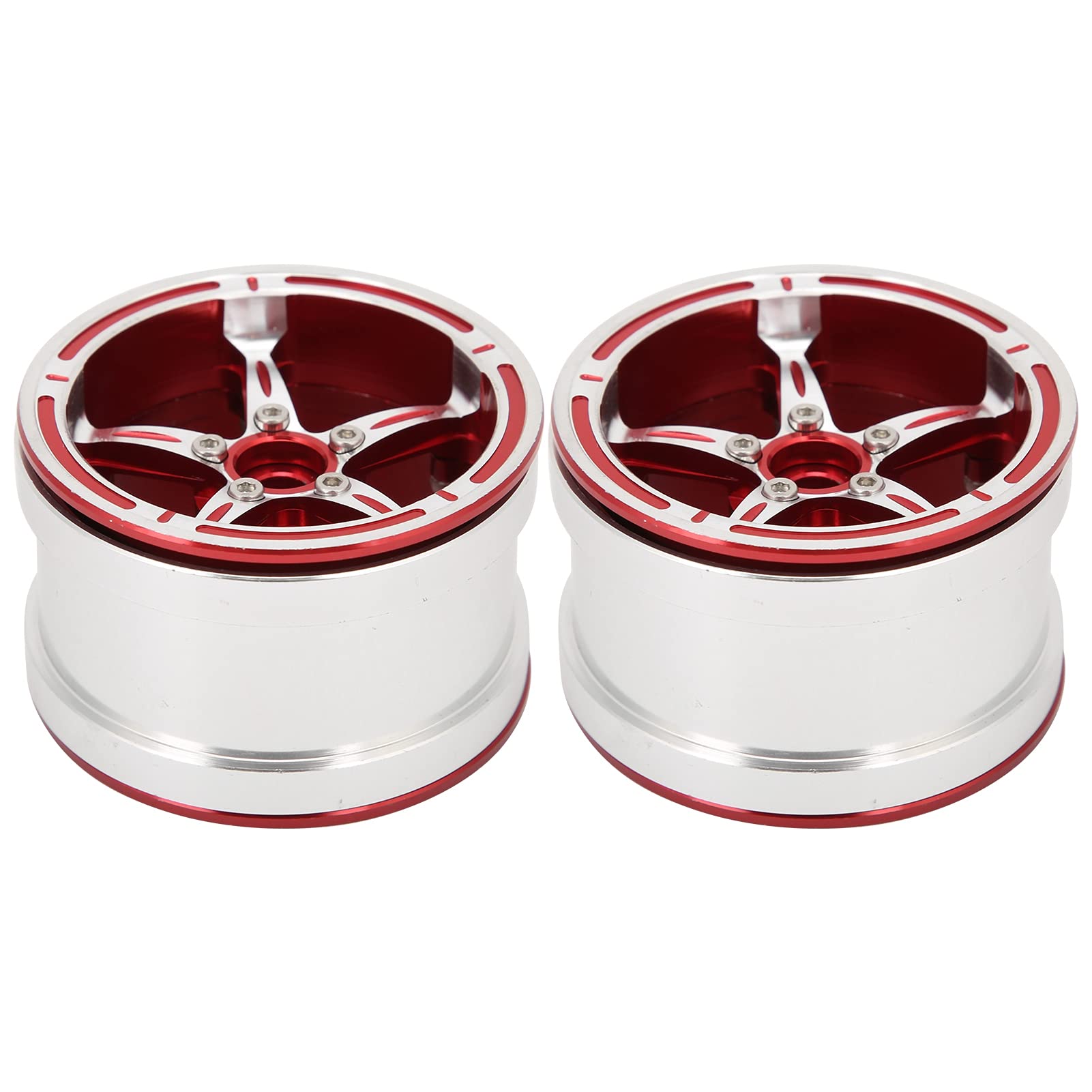 Shanrya 1/10 Scale Red Aluminum Alloy Beadlock Wheel Rims for RC Crawler Cars - Durable Off-Road Accessories for Rock Crawling & Trail Adventures