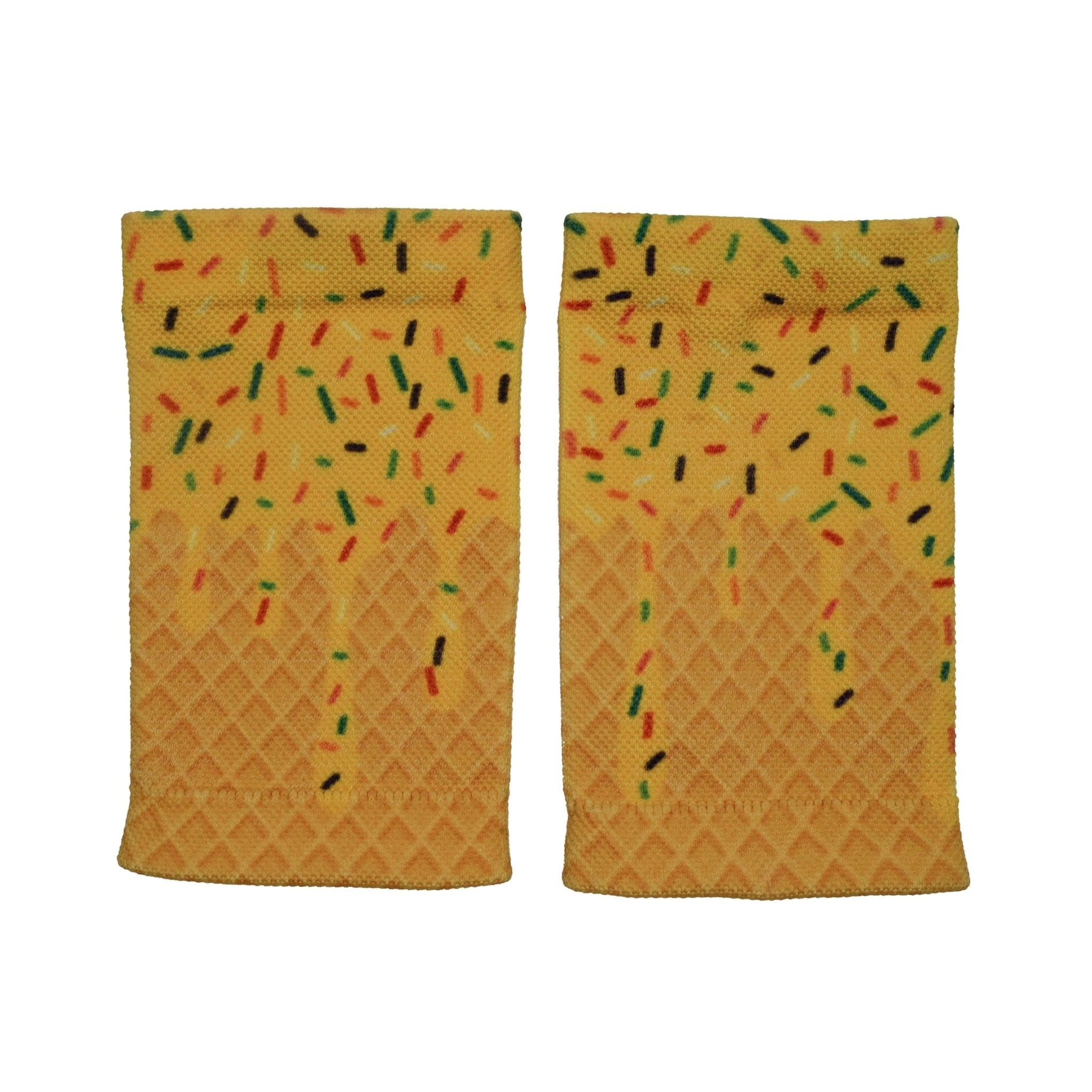 Yellow Ice Cream Wrist Support Sleeves - Comfortable Compression Brace for Carpal Tunnel, Arthritis & Tendonitis Relief - Perfect for Typing, Gaming & Sports Activities