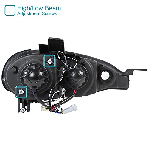 SPEC-D TUNING LHP-MX501-TM LED Halo Projector Headlights - Compatible with Mazda Miata MX5 (1990-2005) - Chrome Clear Housing - Upgrade Your Night Driving & Car Styling