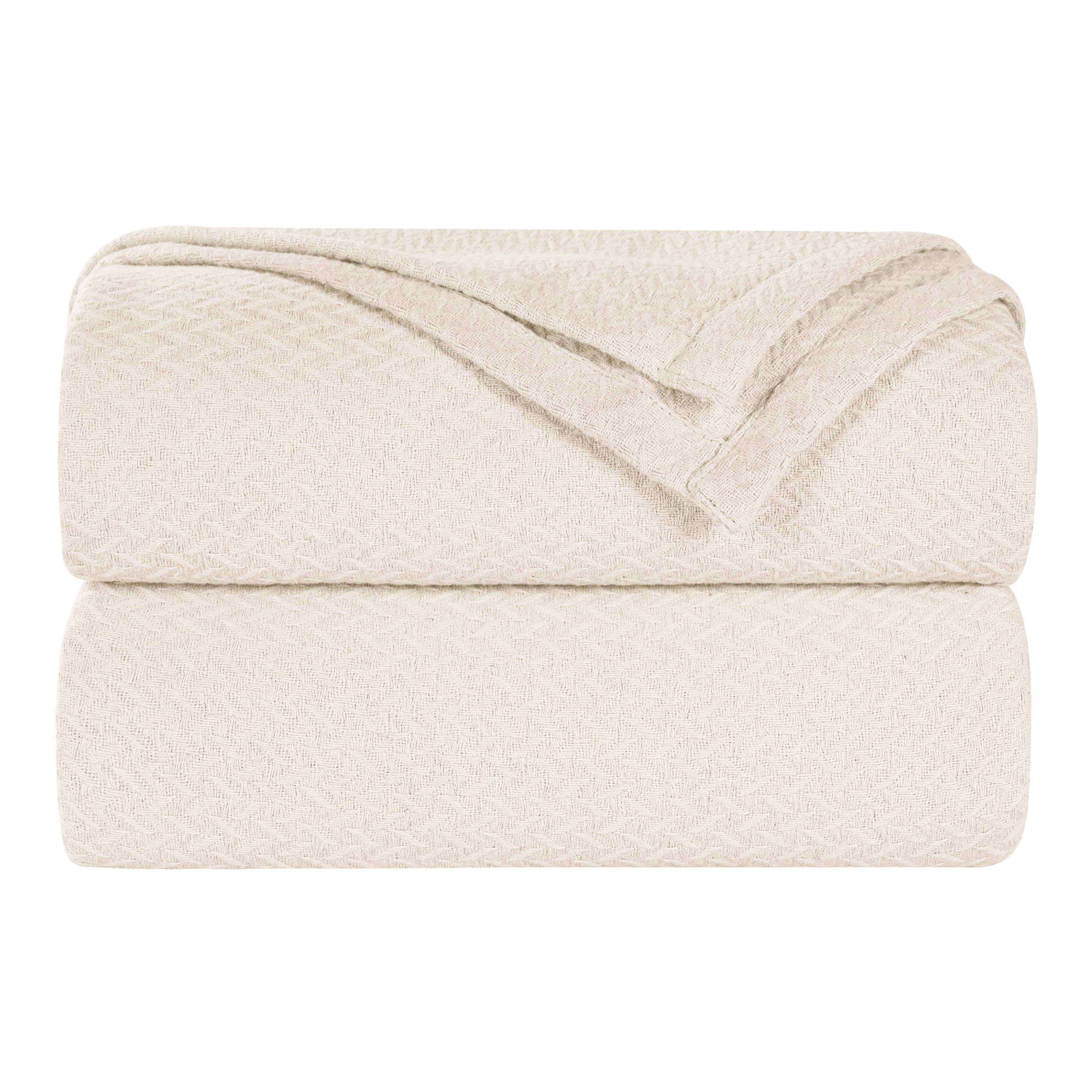Premium Nobel Cotton Textured Chevron Lightweight Woven Blanket - Soft & Breathable Throw for Sofa, Bed, and Outdoor Picnics - Cozy Home Decor & Travel Companion