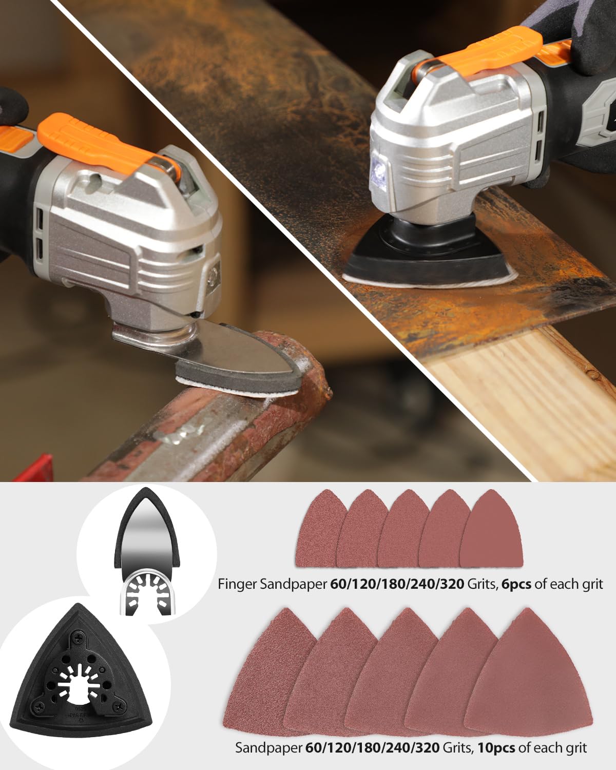 **AVID POWER 112-Piece Oscillating Saw Blade Set – Quick Release Multi-Tool Blades with Sandpapers for Cutting Metal, Wood & Plastic – Universal Fit for Most Oscillating Tools – Perfect for DIY, Renovation & Professional Projects**