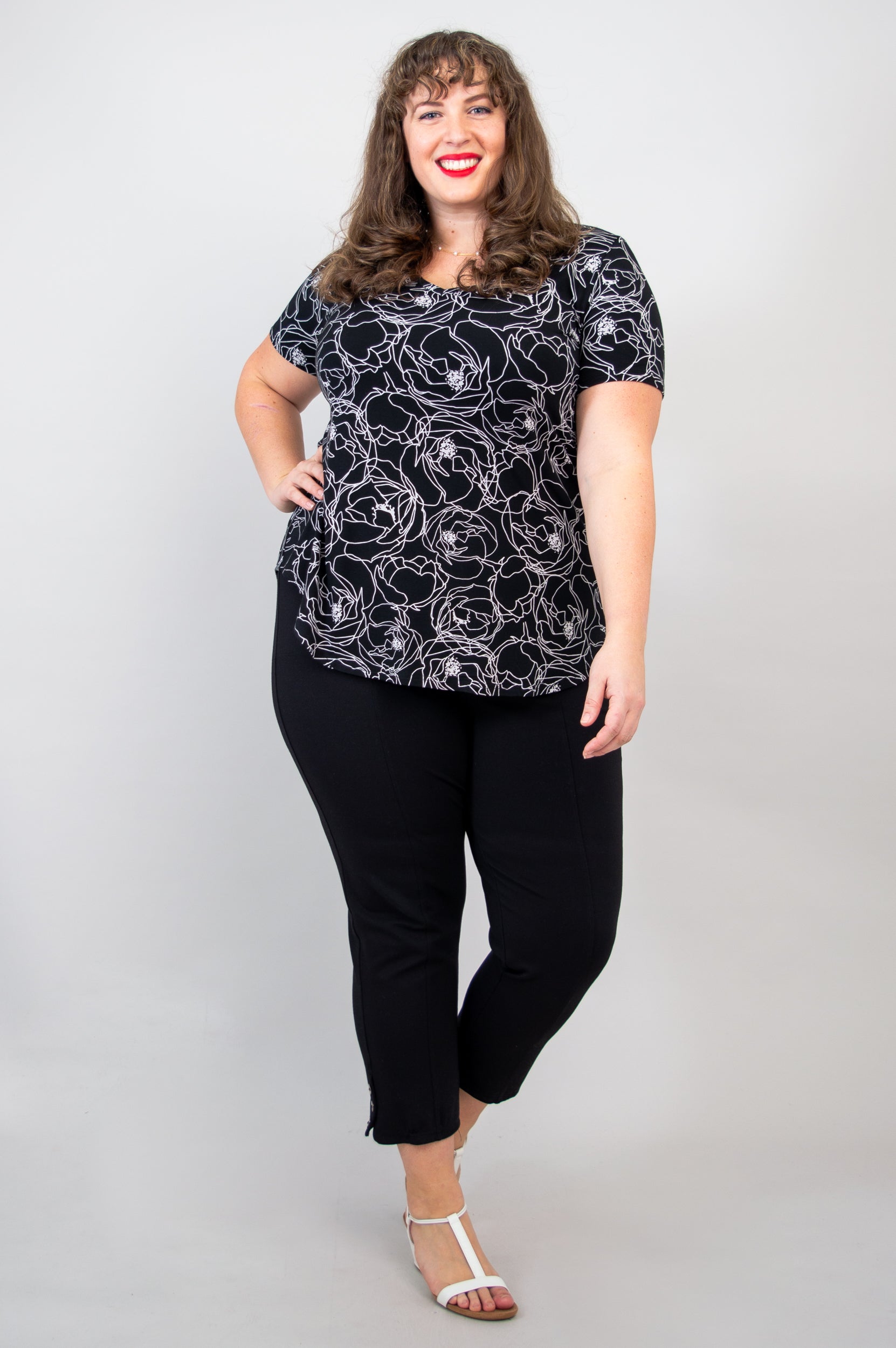 Jackie Short Sleeve Top for Women - Stanley Bamboo Print Blouse - Perfect for Summer Outfits, Casual Wear & Beach Vacations
