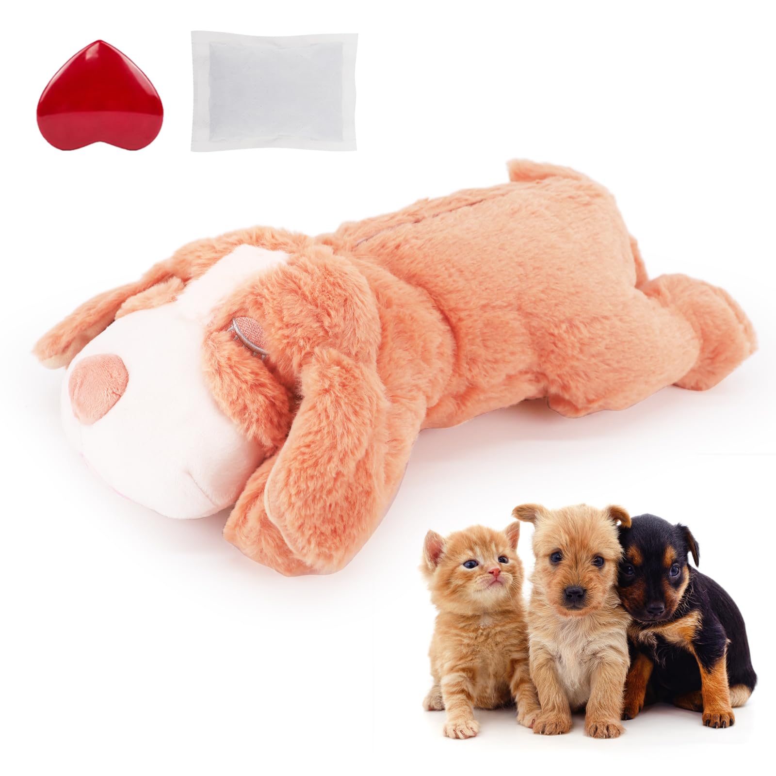 IFOYO Heartbeat Dog Toy - Puppy Anxiety Relief & Calming Aid, Soft Stuffed Animal Comfort Toy for Crate Training & Behavioral Support (Pink) - Perfect for Anxious Dogs, Separation Anxiety, and New Puppy Adjustment