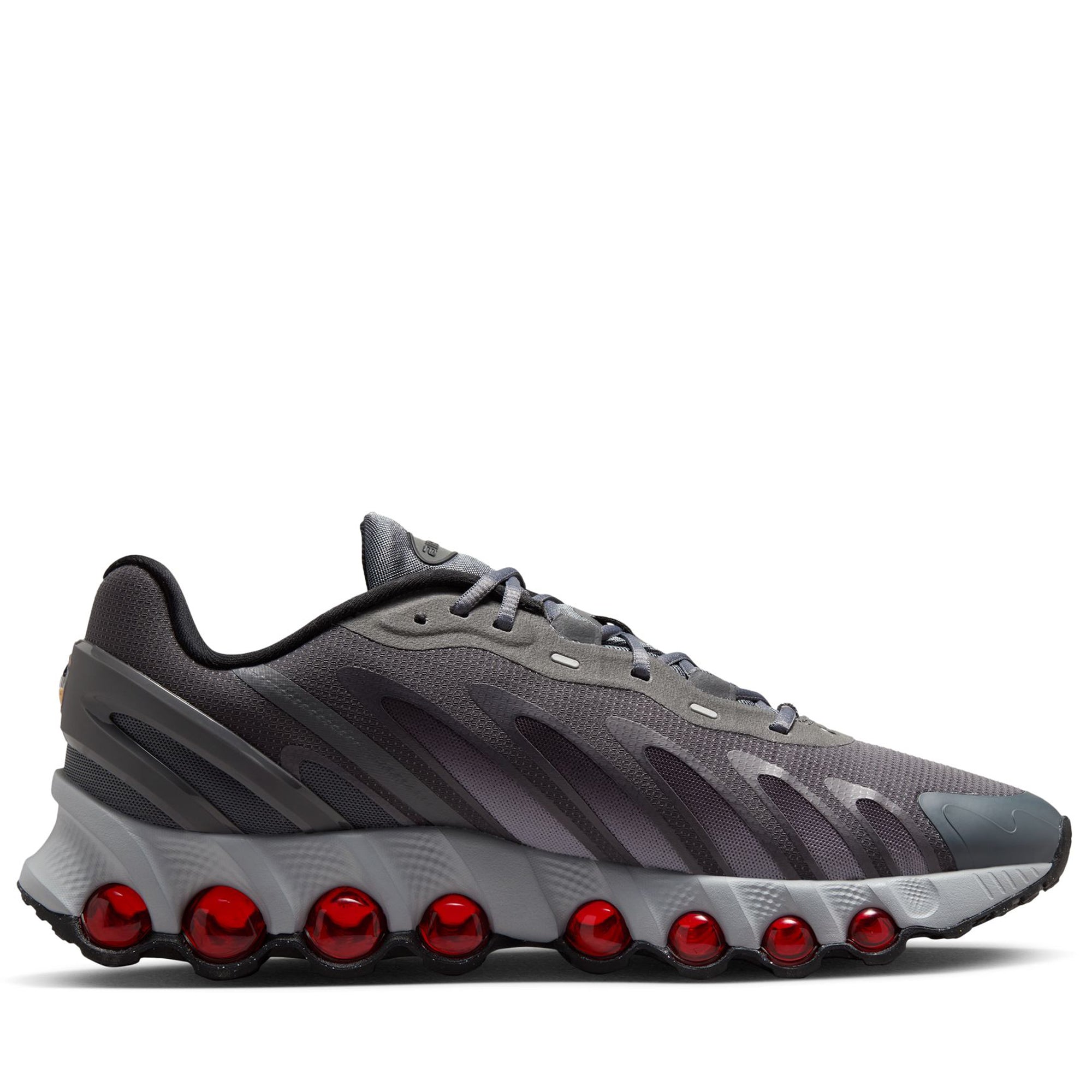 Nike Air Max DN8 Running Shoes for Men - Iron Grey/Bright Crimson - Lightweight Cushioned Sneakers for Jogging, Gym & Daily Wear