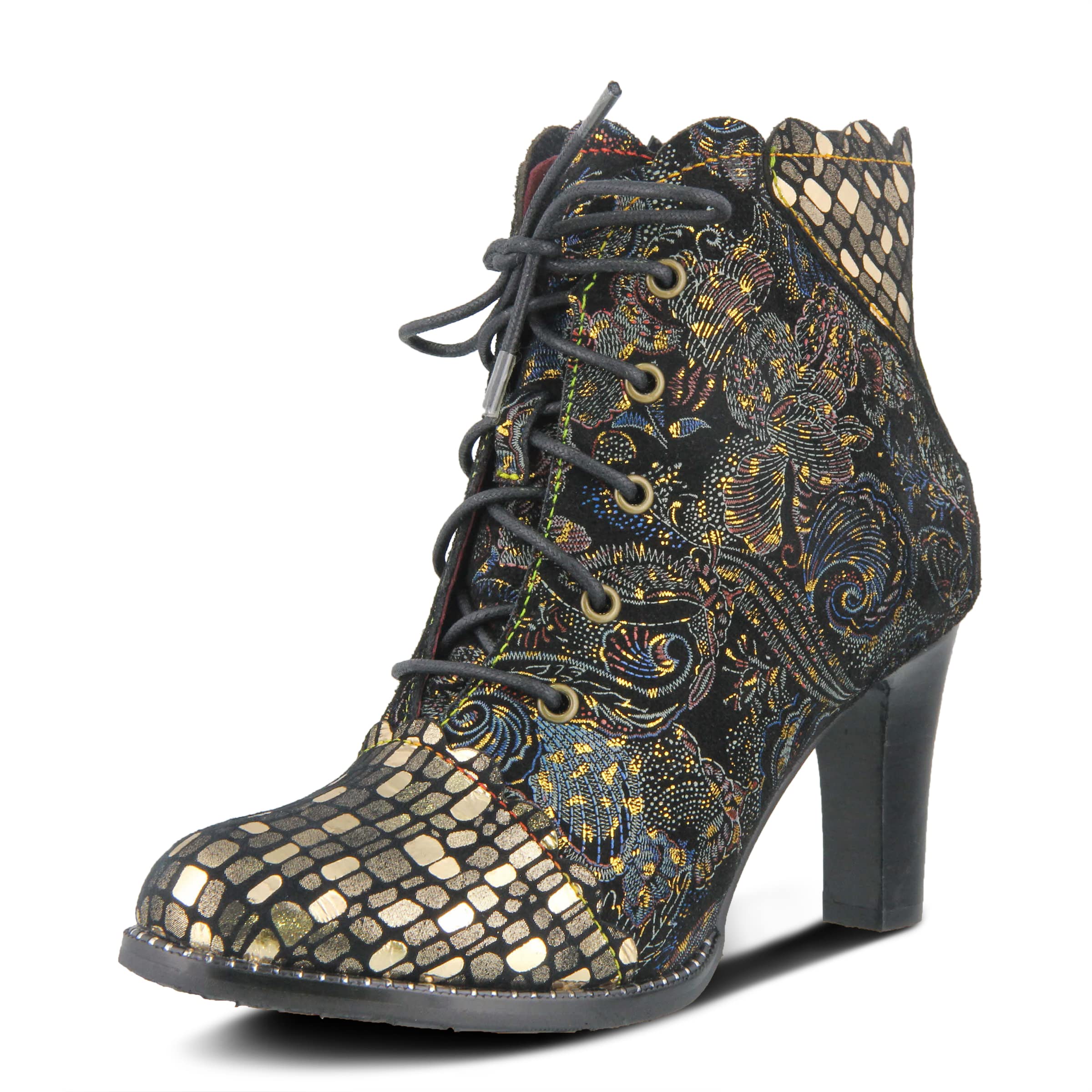 L'Artiste Spring Step Women's Glitterail Bootie - Stylish Ankle Boots with Glitter Details for Women | Perfect for Parties, Weddings & Night Out